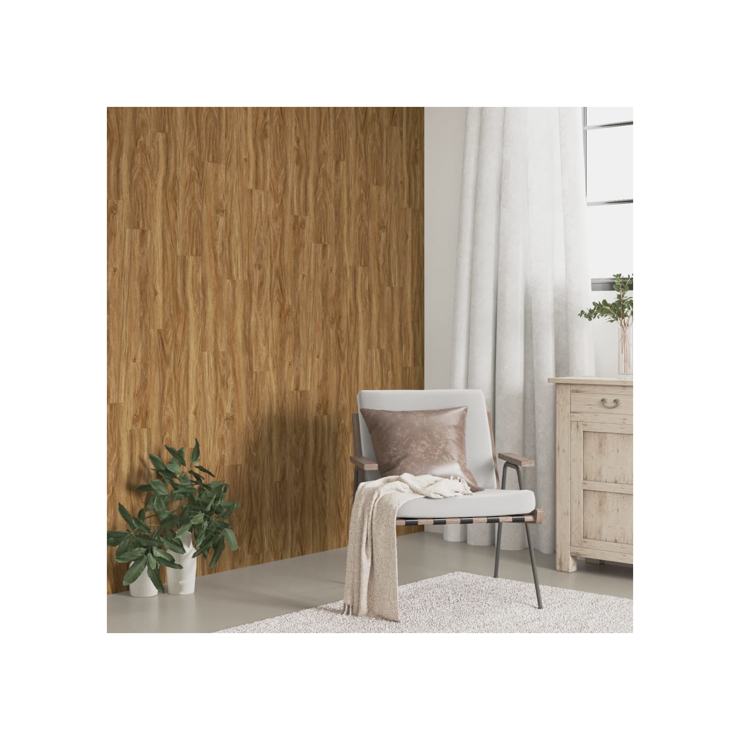 Panneaux muraux Aspect bois Marron PVC 4,12 m²