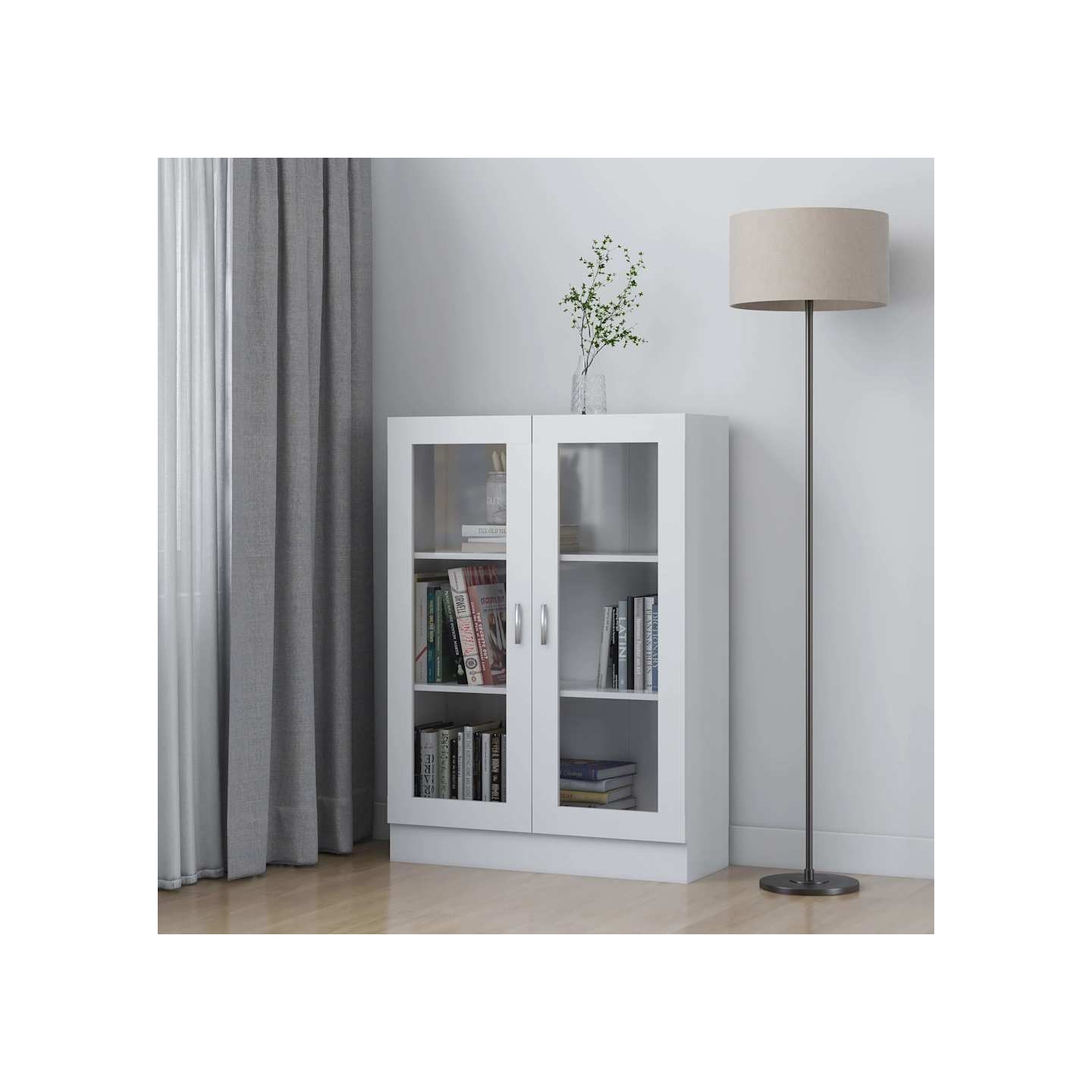 Armoire à vitrine Blanc 82,5x30,5x115 cm Bois d'ingénierie