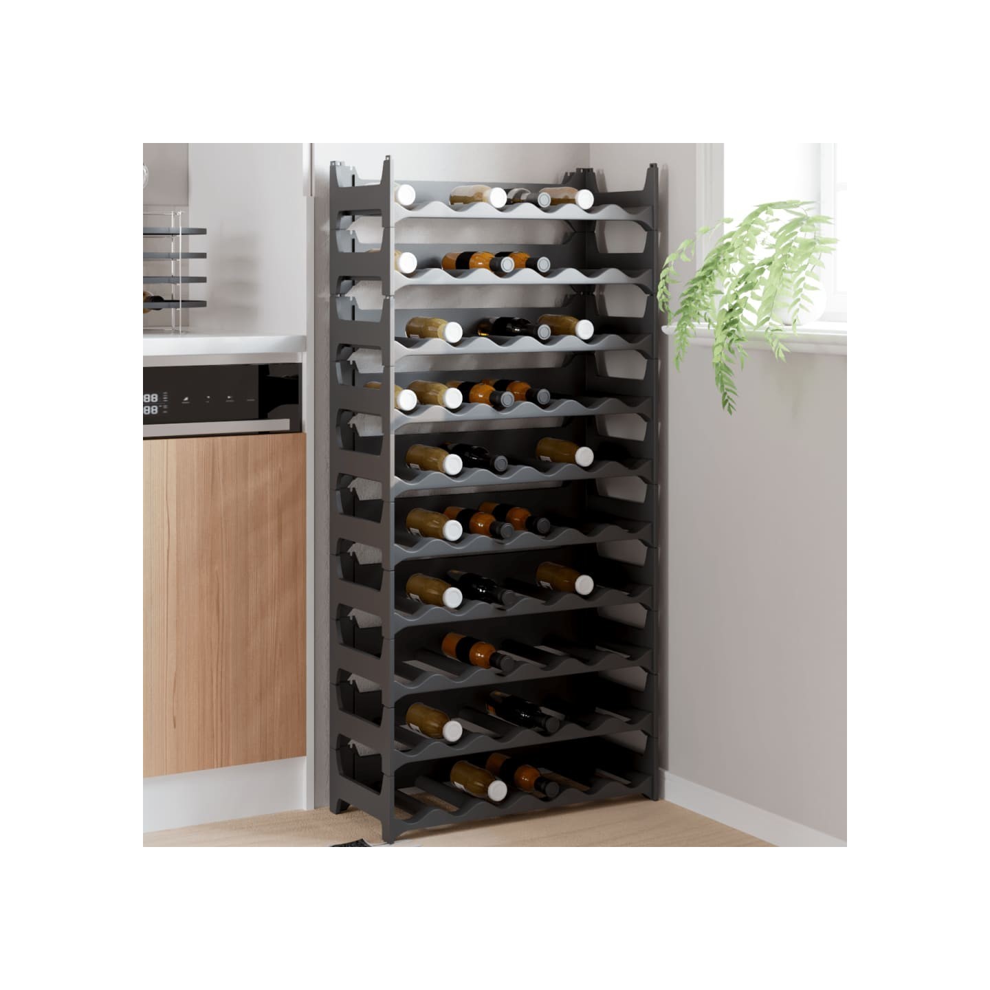 Casier à vin pour 60 bouteilles PP empilable