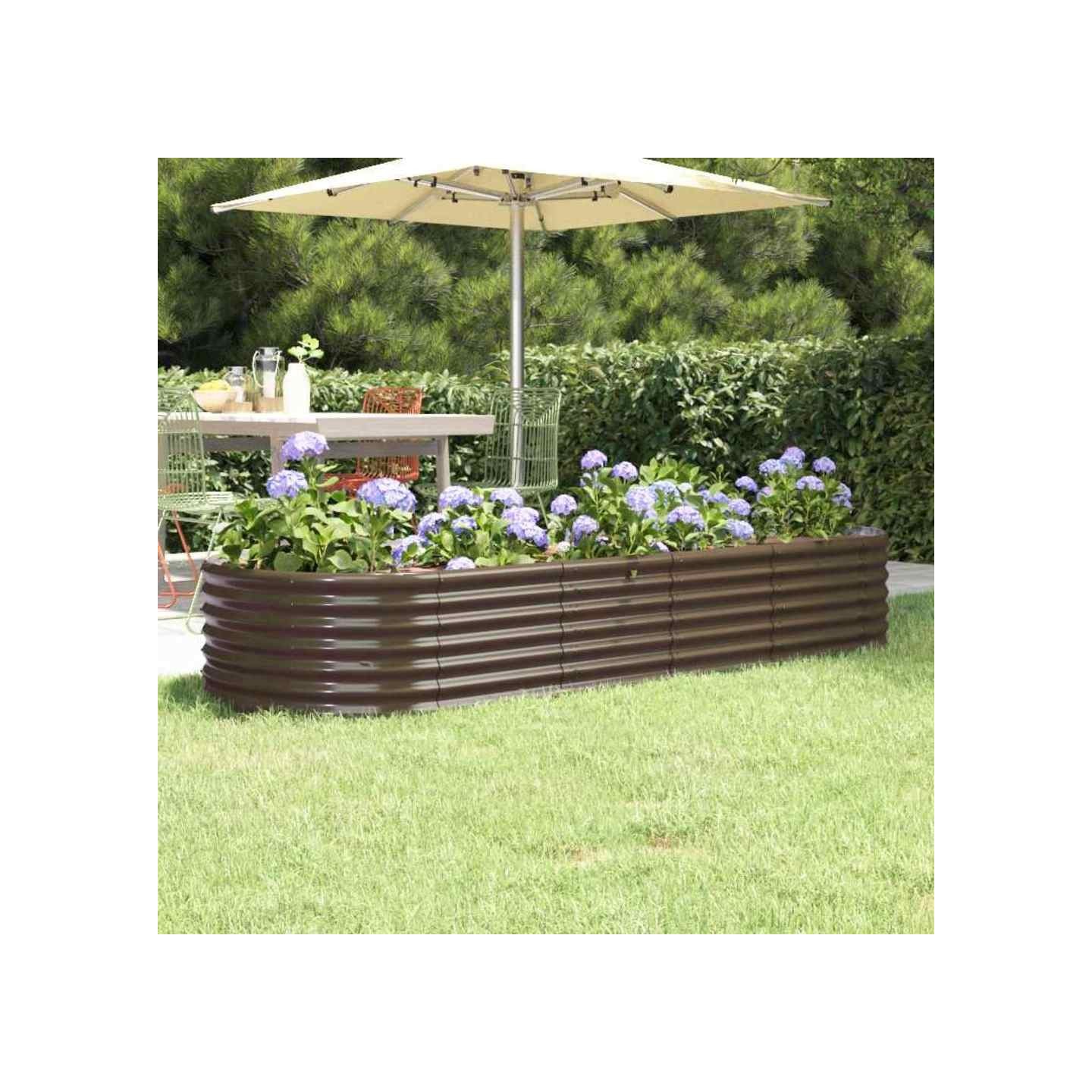 Lit surélevé de jardin Acier galvanisé marron