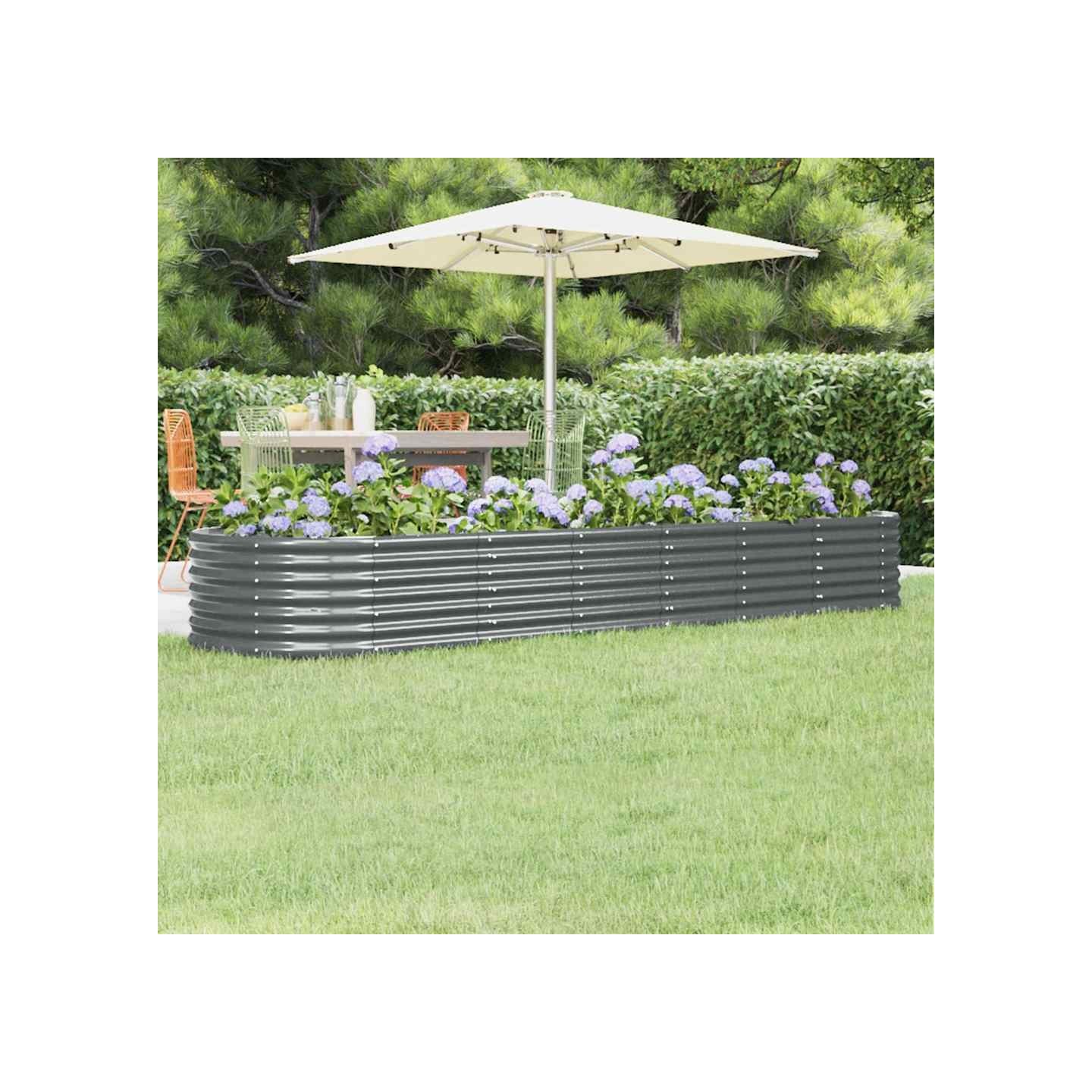 Lit surélevé de jardin Acier galvanisé Anthracite