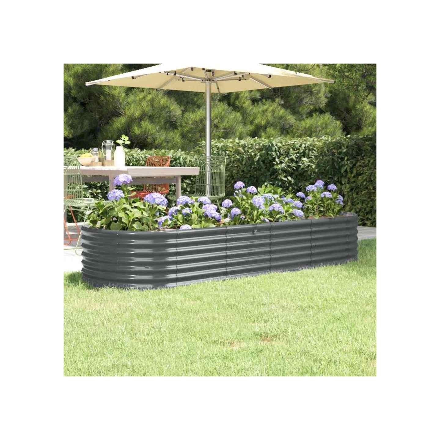 Lit surélevé de jardin Acier galvanisé Anthracite