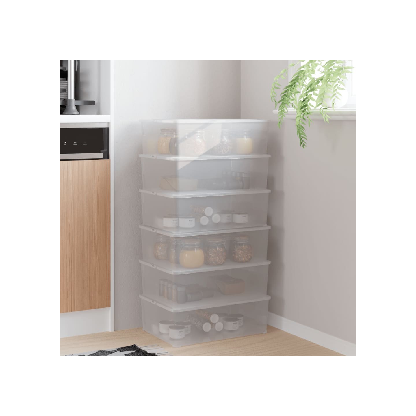 Boîtes de rangement en plastique 6 pcs 10 L empilables