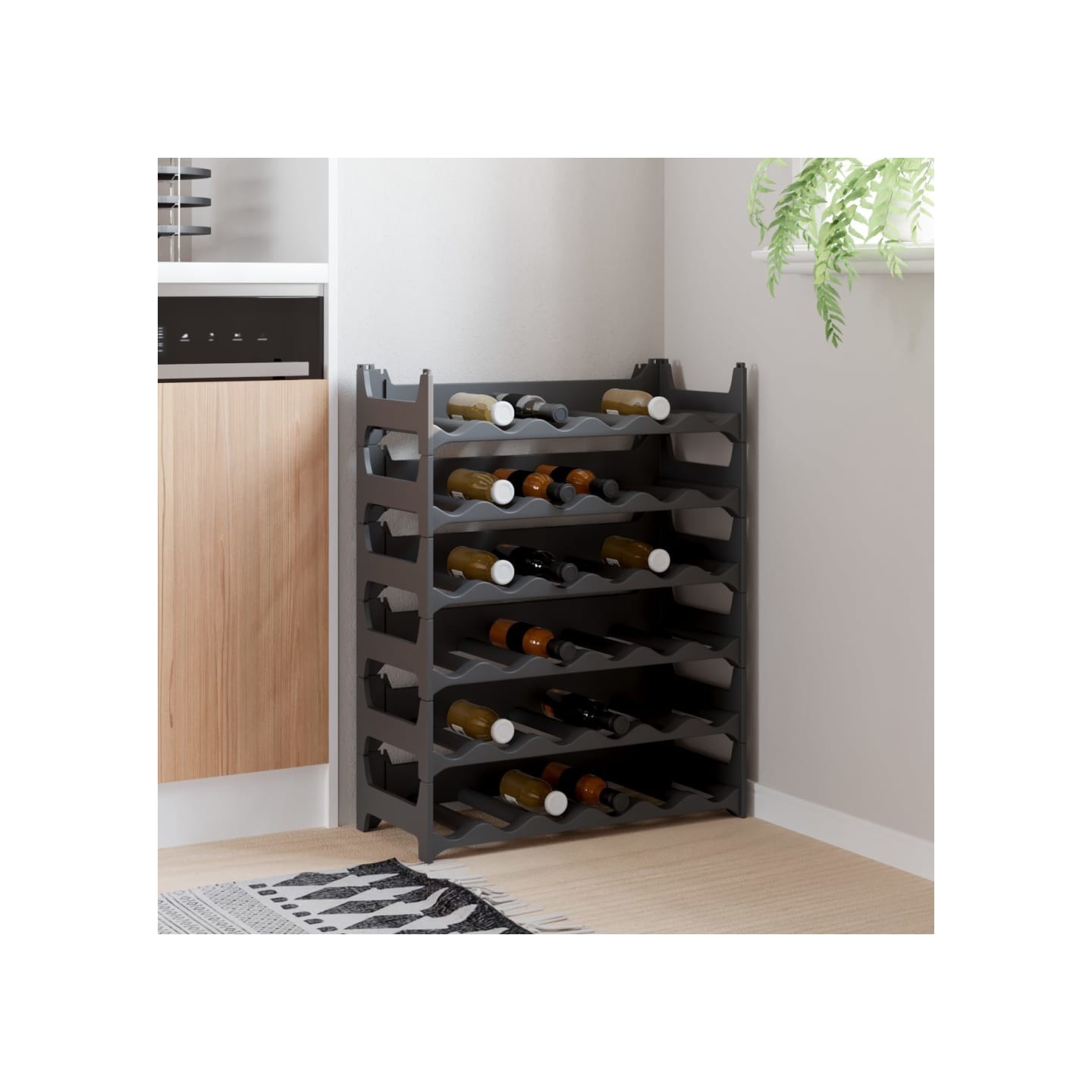 Casier à vin pour 36 bouteilles PP empilable