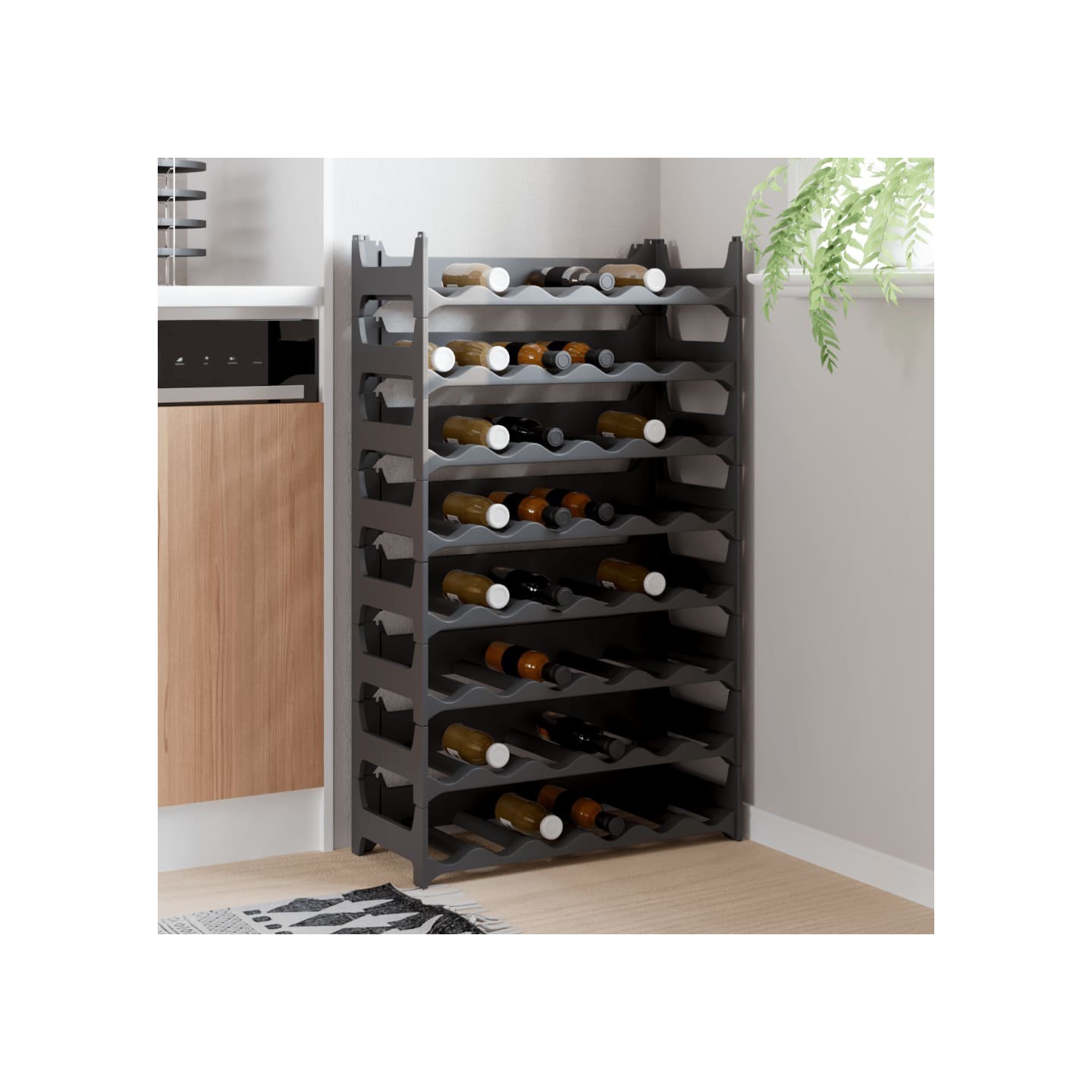 Casier à vin pour 48 bouteilles PP empilable