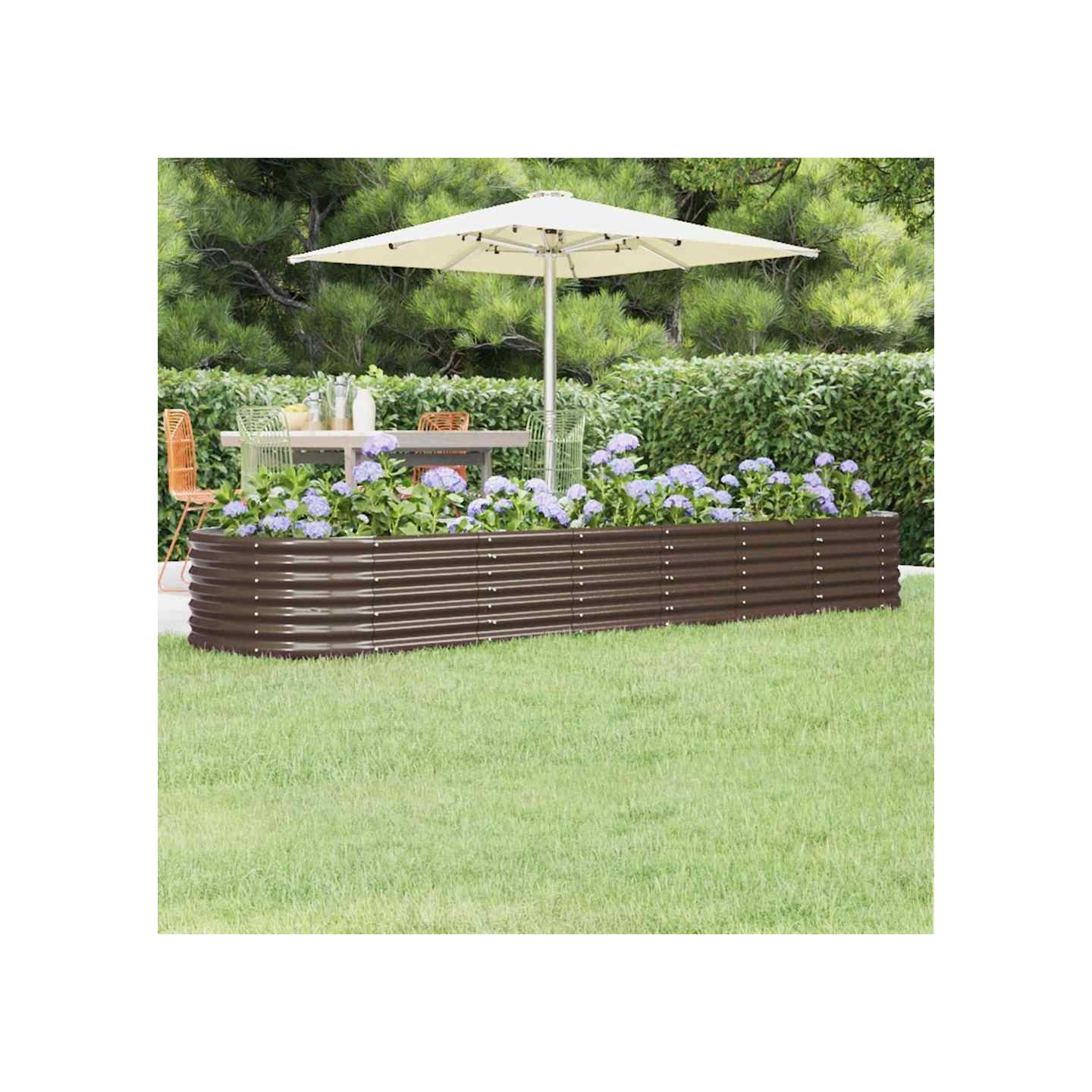 Lit surélevé de jardin Acier galvanisé marron