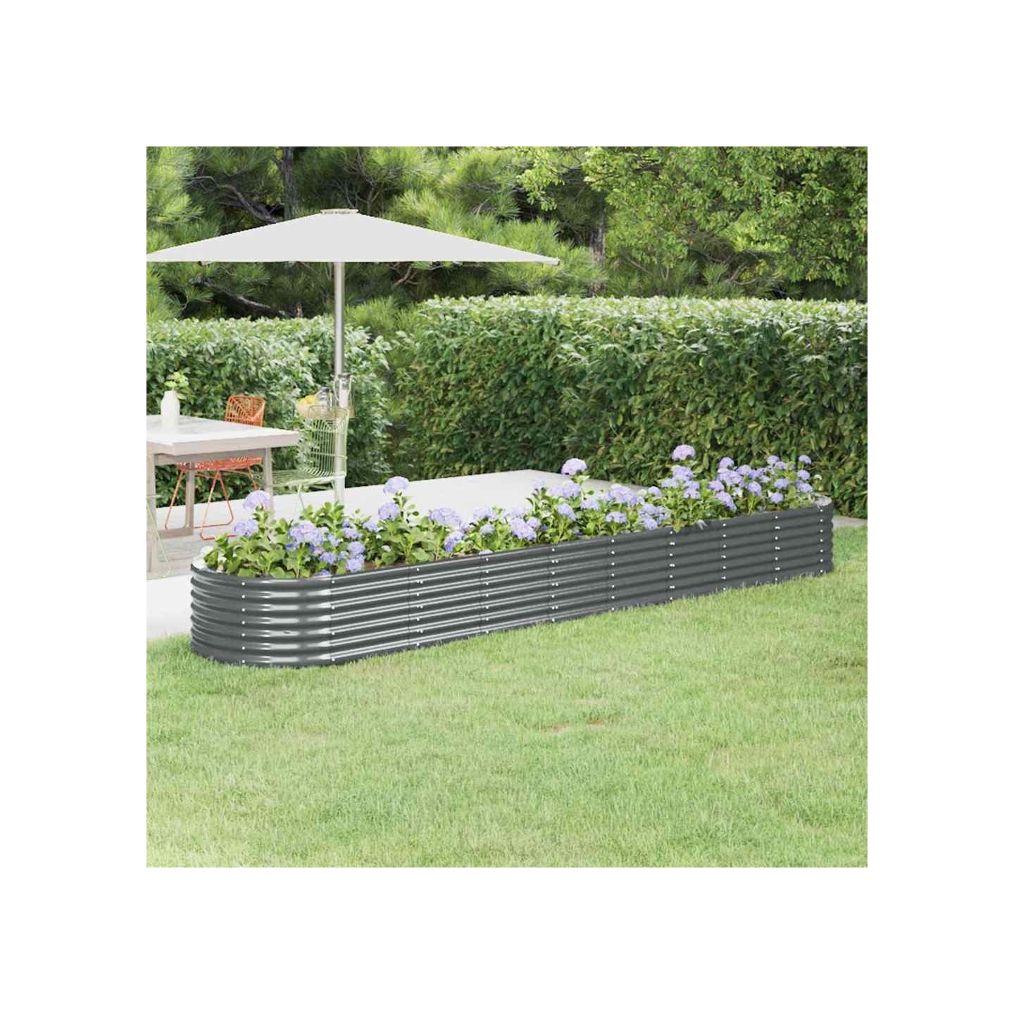 Lit surélevé de jardin Acier galvanisé Anthracite