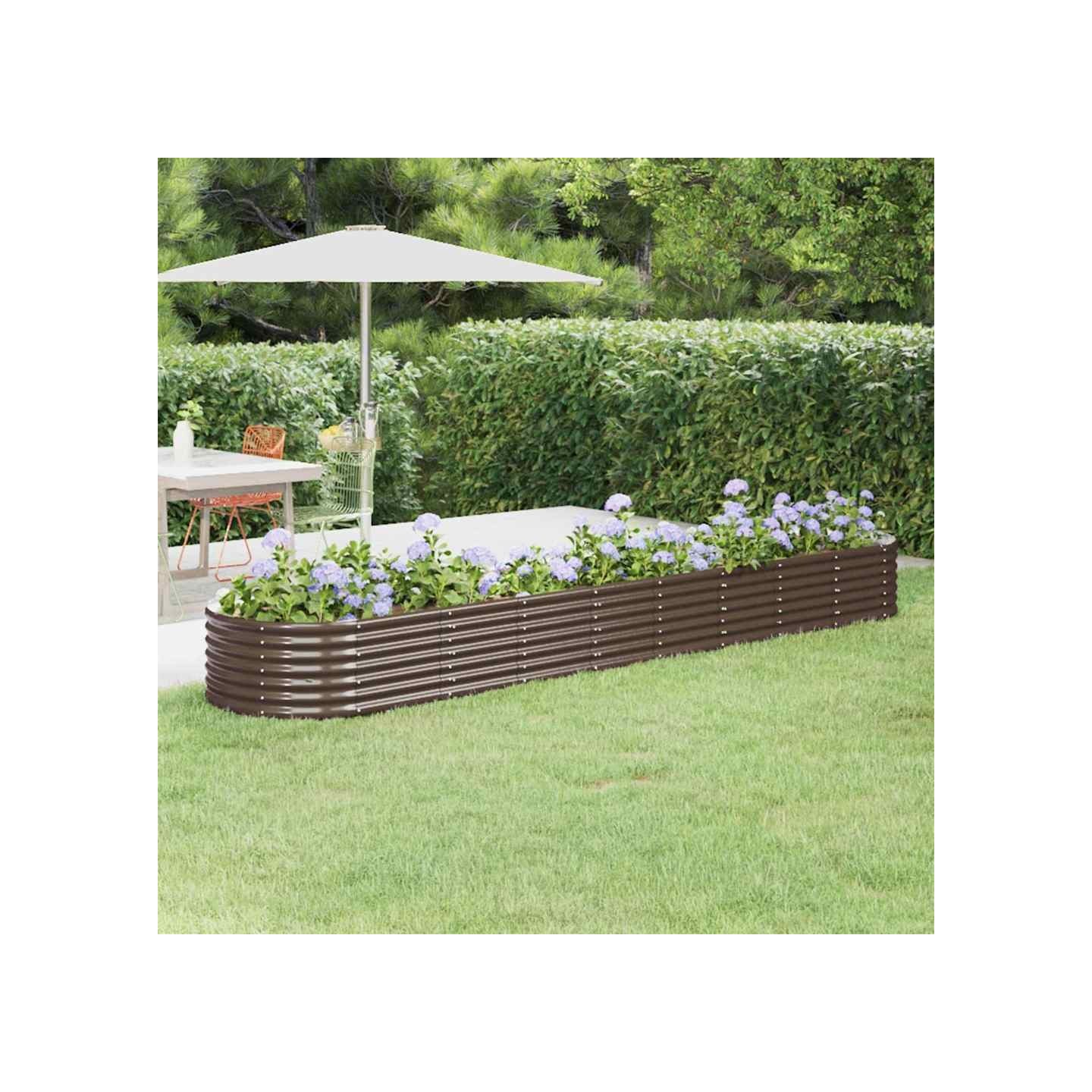 Lit surélevé de jardin Acier galvanisé marron
