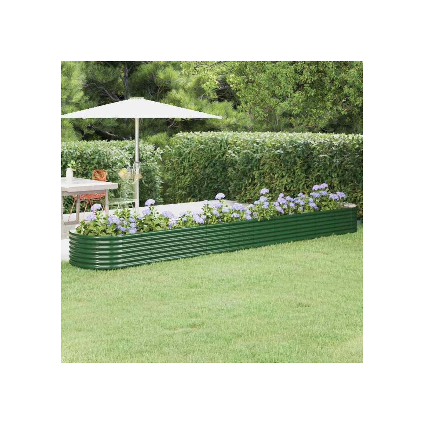 Lit surélevé de jardin Acier galvanisé 440x80x36 cm Vert