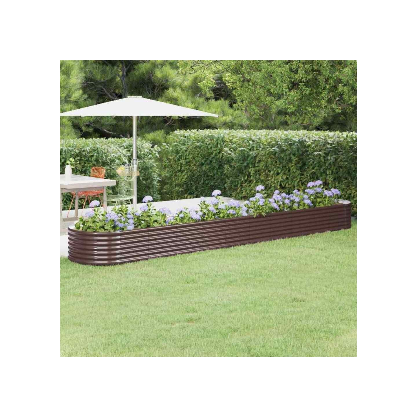Lit surélevé de jardin Acier galvanisé marron