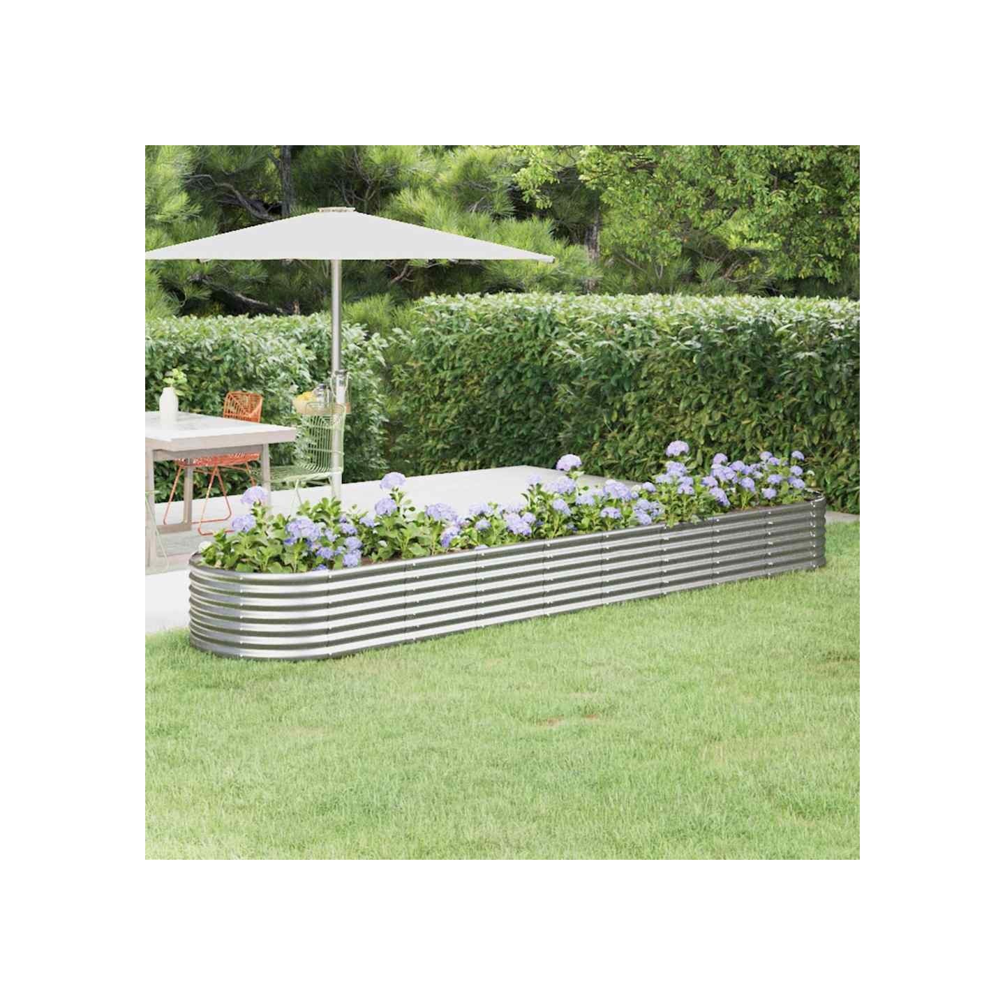 Lit surélevé de jardin Acier galvanisé Argenté