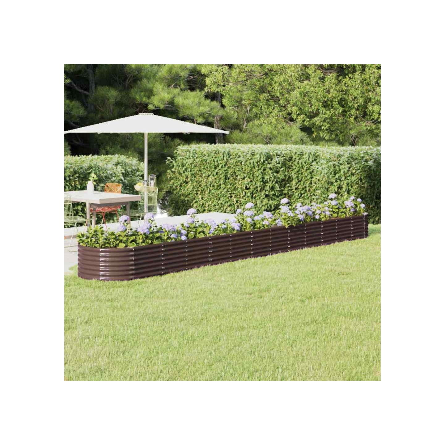 Lit surélevé de jardin Acier galvanisé marron