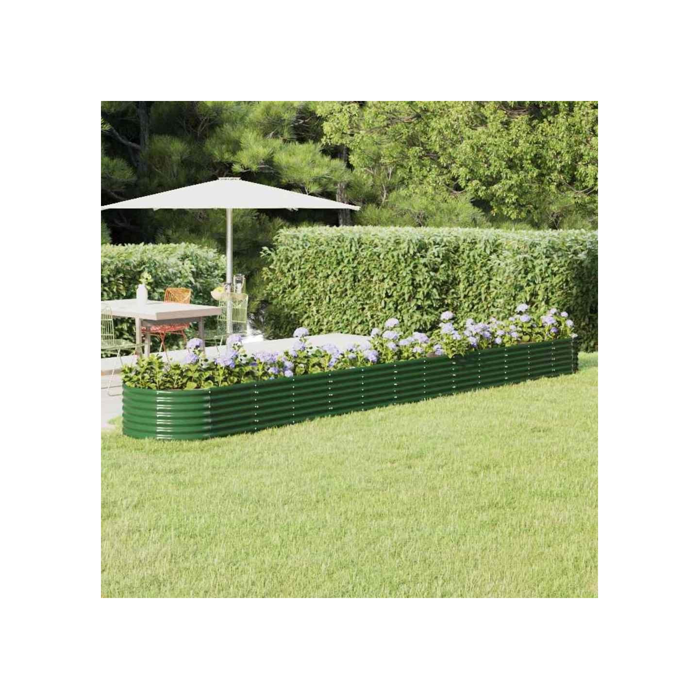 Lit surélevé de jardin Acier galvanisé 512x80x36 cm Vert