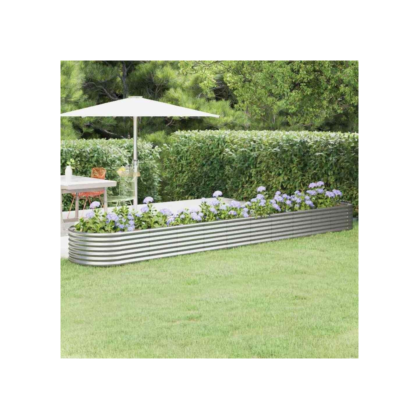 Lit surélevé de jardin Acier galvanisé Argenté