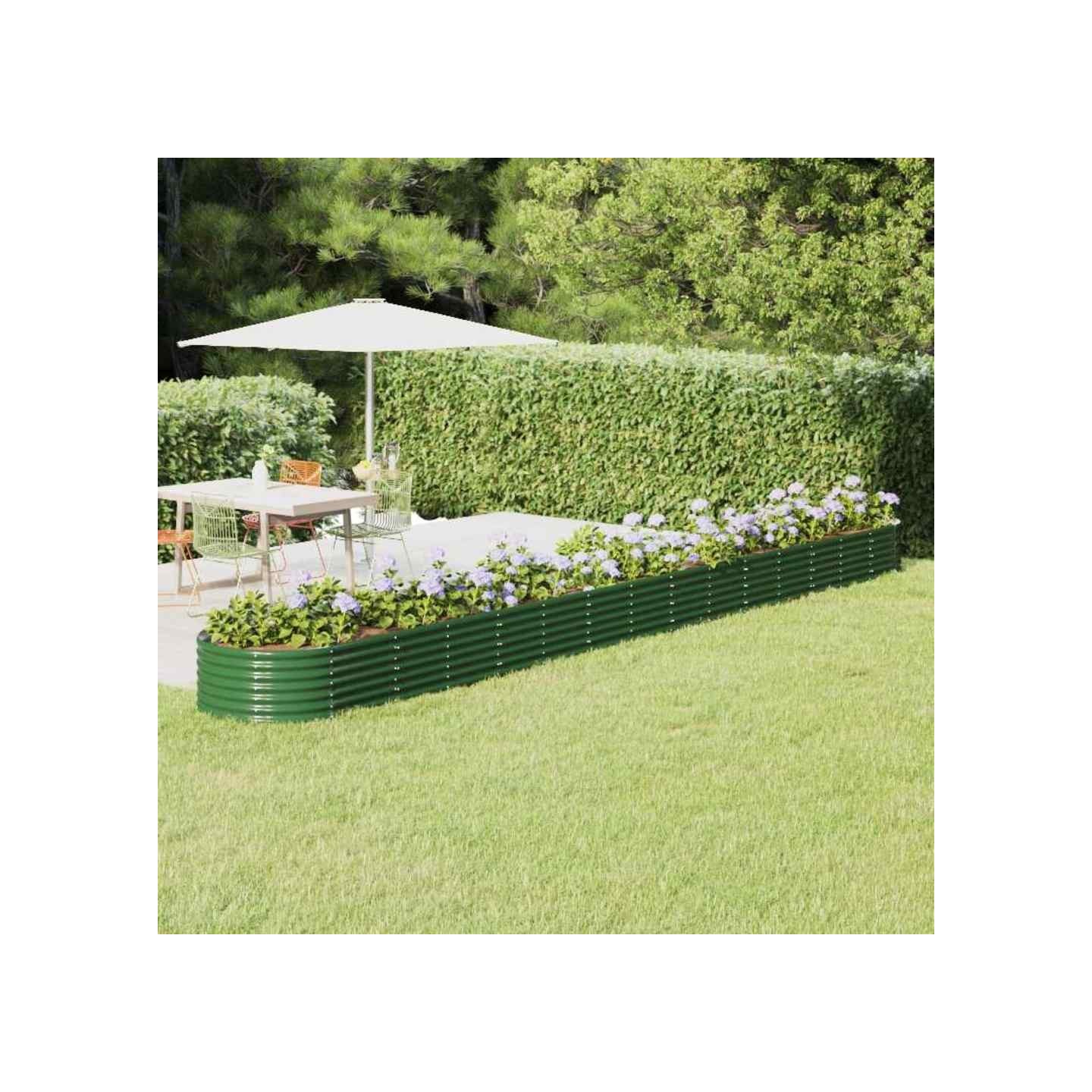 Lit surélevé de jardin Acier galvanisé 620x80x36 cm Vert
