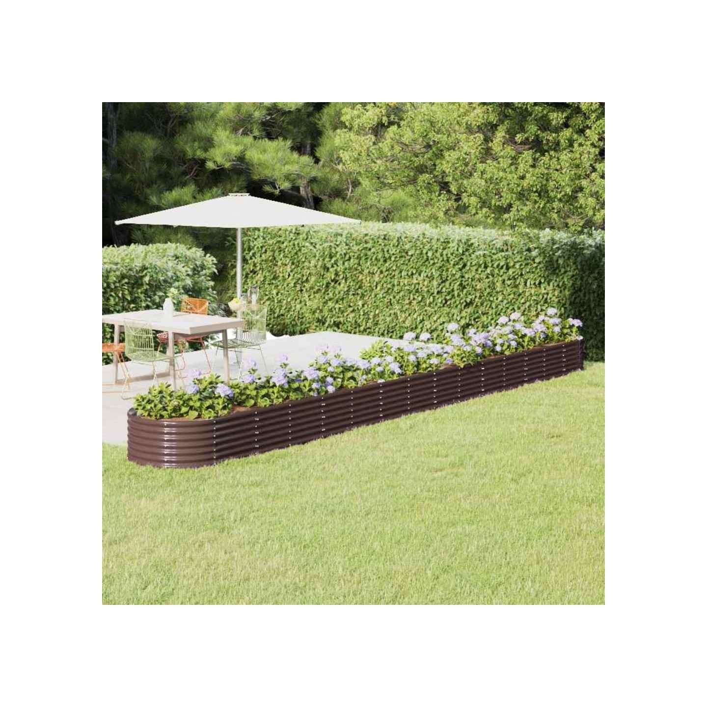 Lit surélevé de jardin Acier galvanisé marron