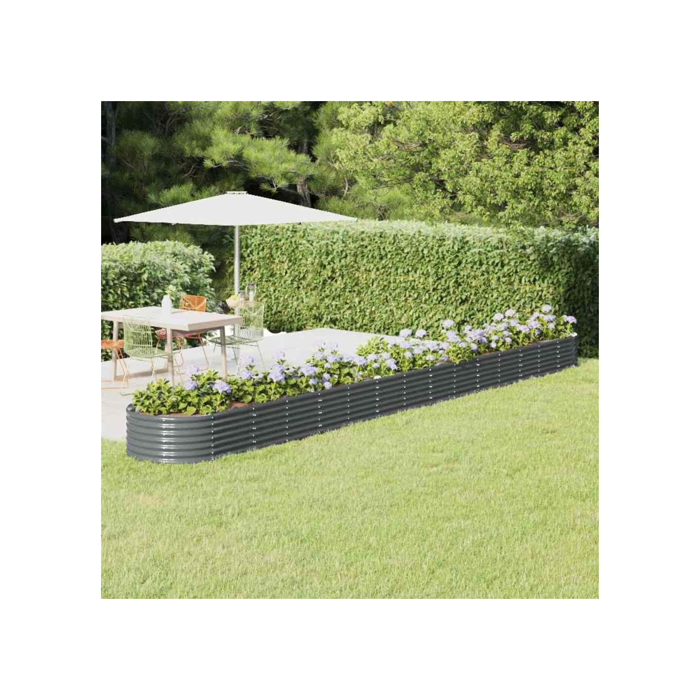 Lit surélevé de jardin Acier galvanisé Anthracite