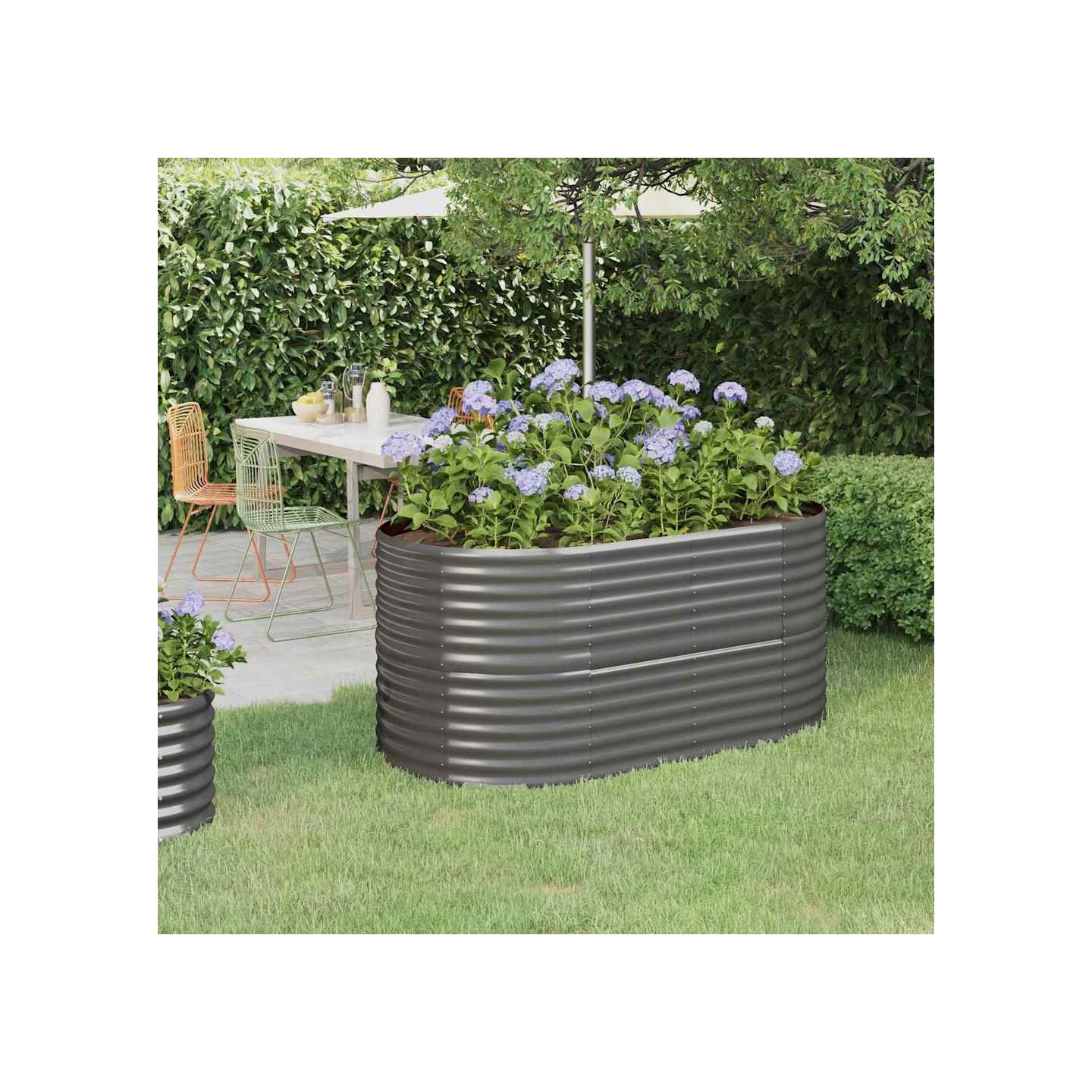 Lit surélevé de jardin Acier galvanisé 152x80x68 cm gris