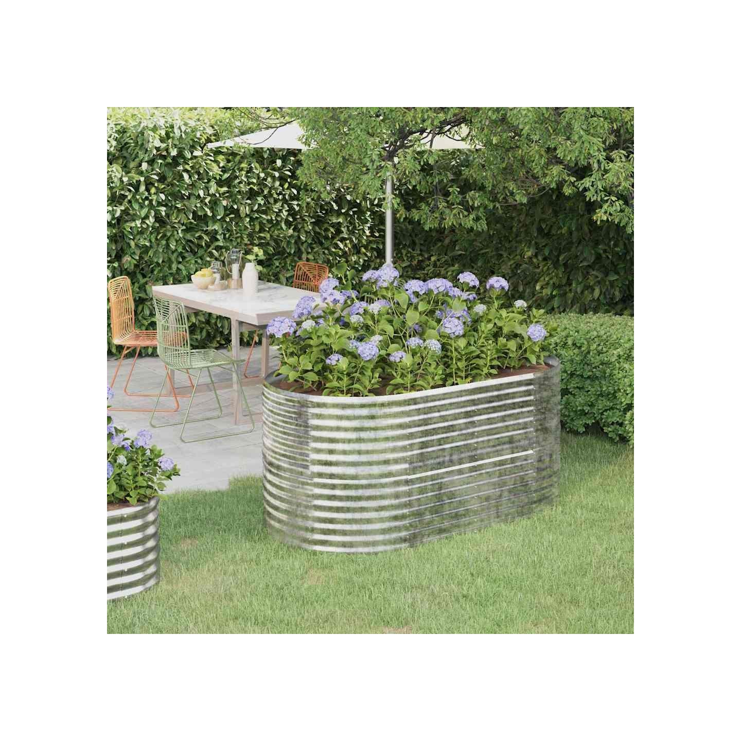 Lit surélevé de jardin Acier galvanisé Argenté