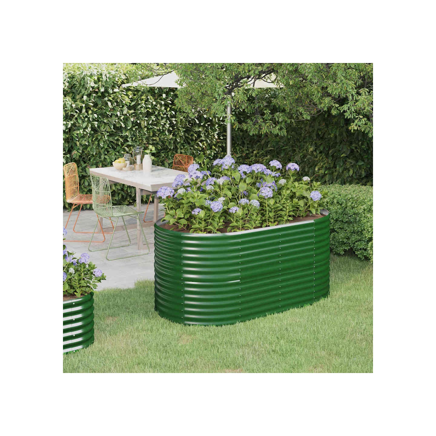 Lit surélevé de jardin Acier galvanisé 152x80x68 cm Vert