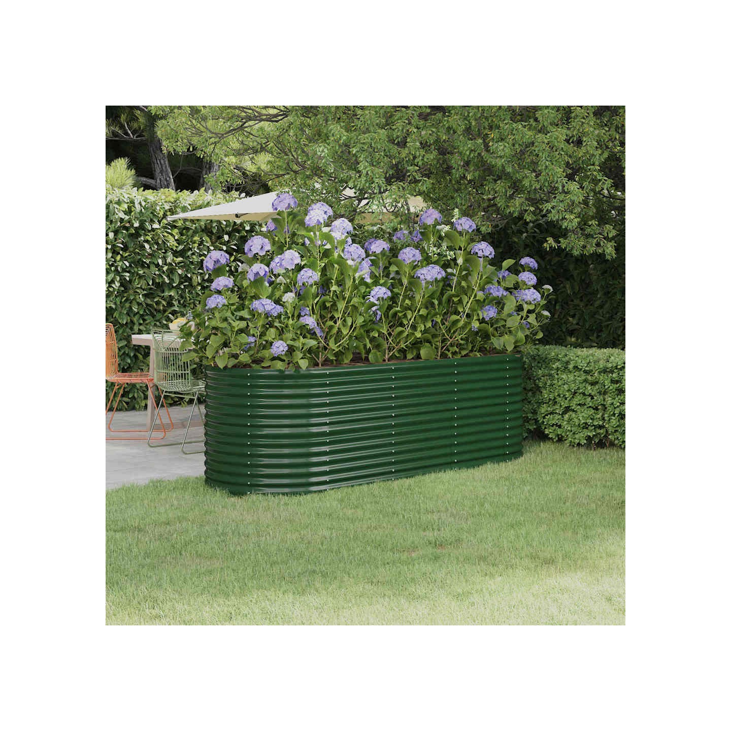 Lit surélevé de jardin Acier galvanisé 224x80x68 cm Vert