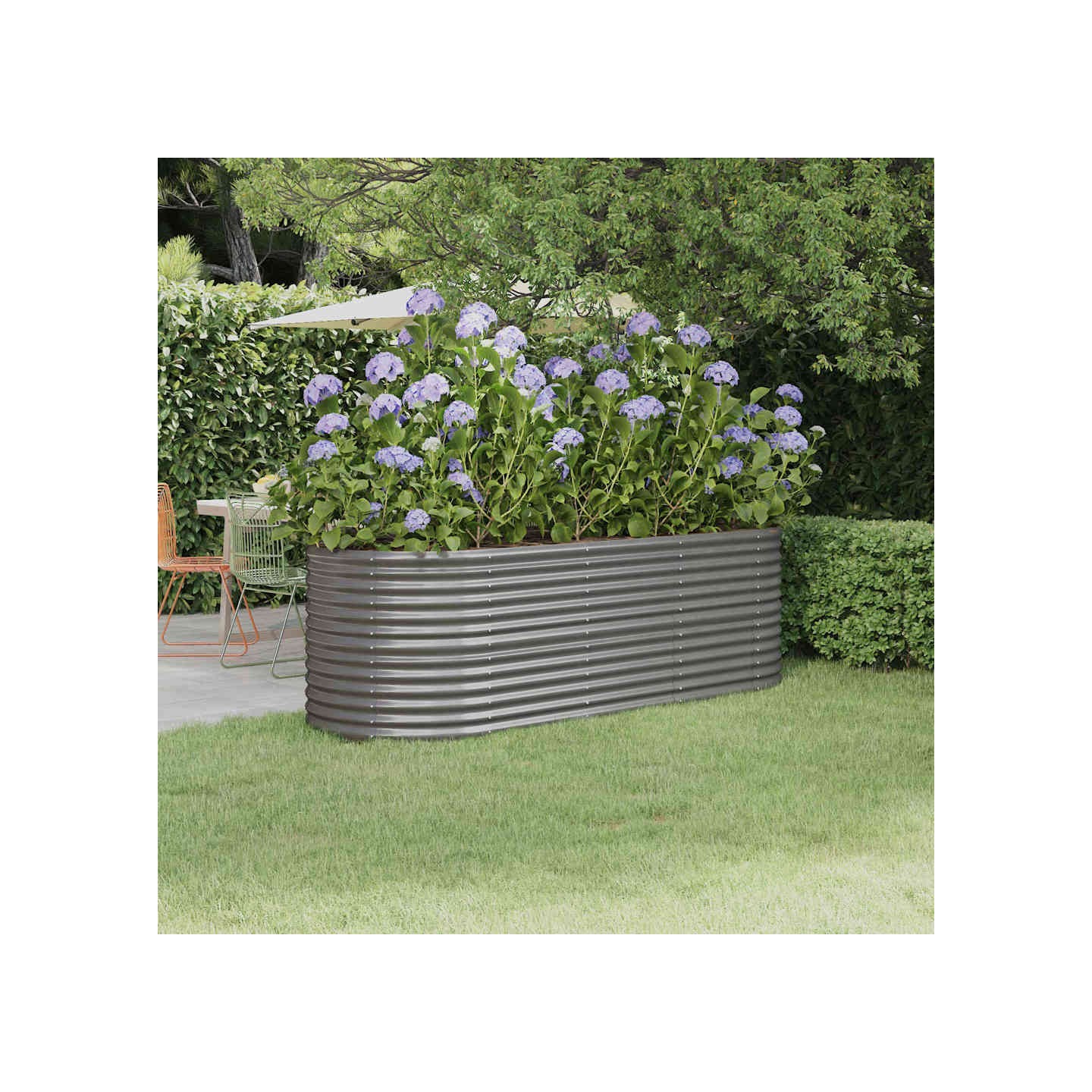 Lit surélevé de jardin Acier galvanisé 224x80x68 cm gris