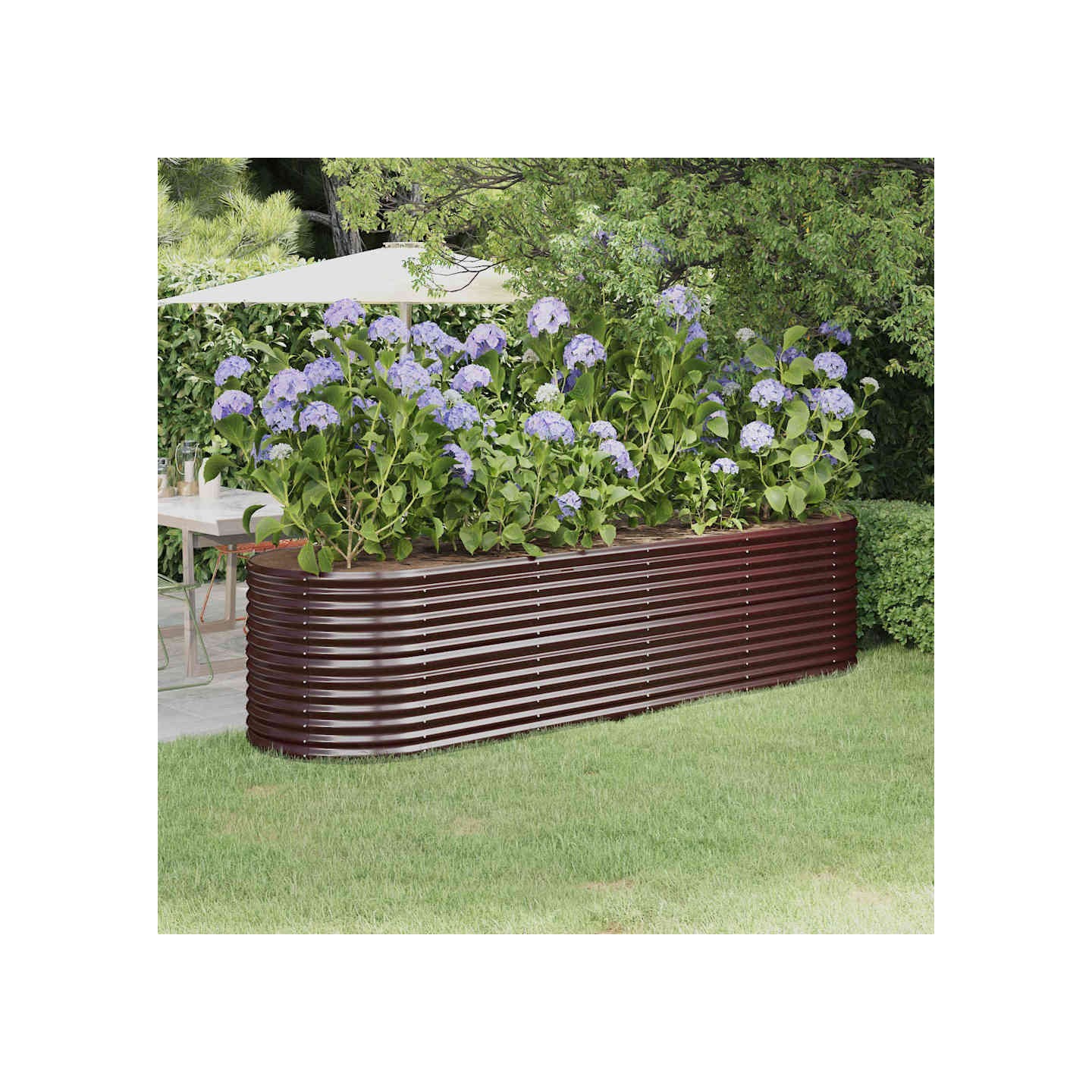 Lit surélevé de jardin Acier galvanisé marron