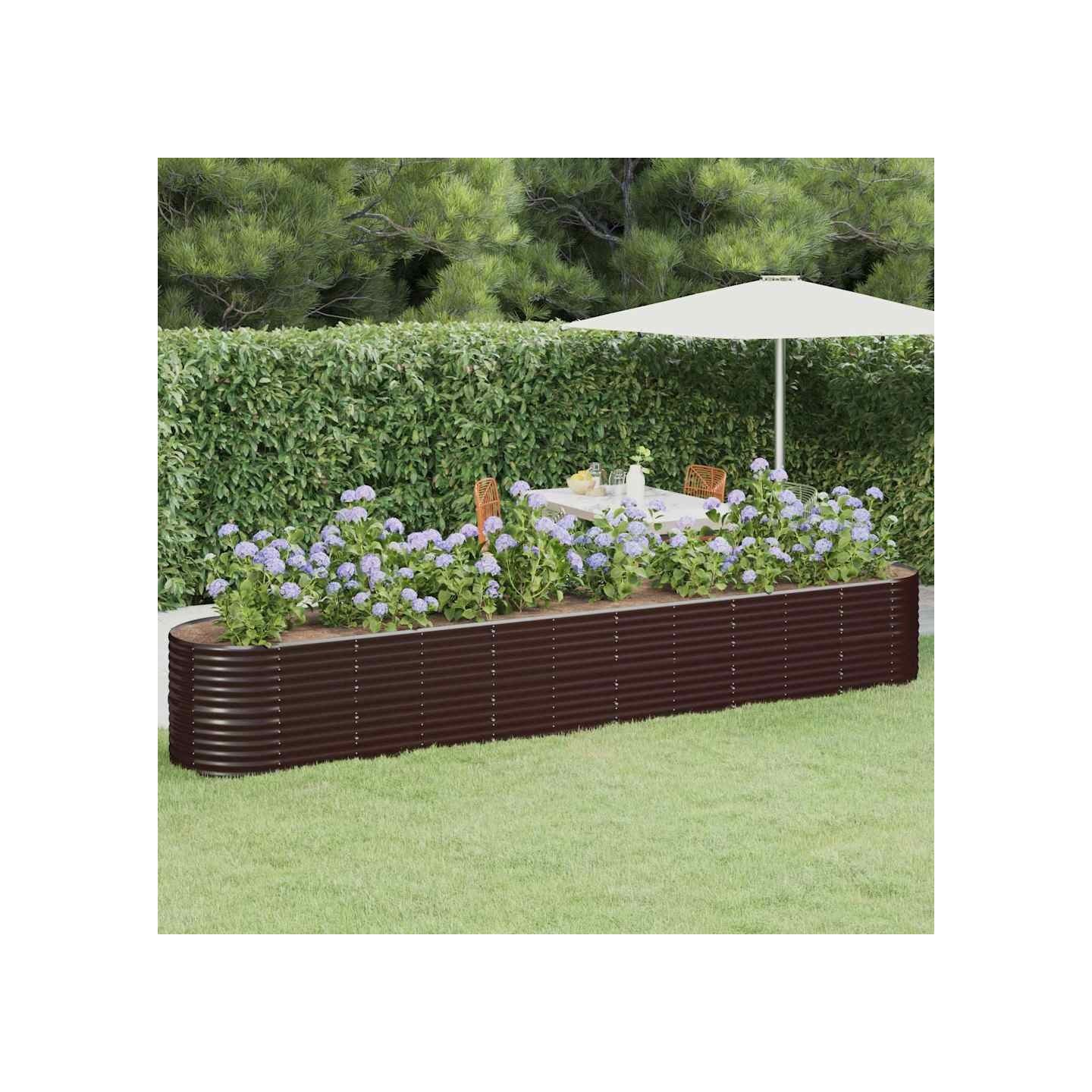 Lit surélevé de jardin Acier galvanisé marron
