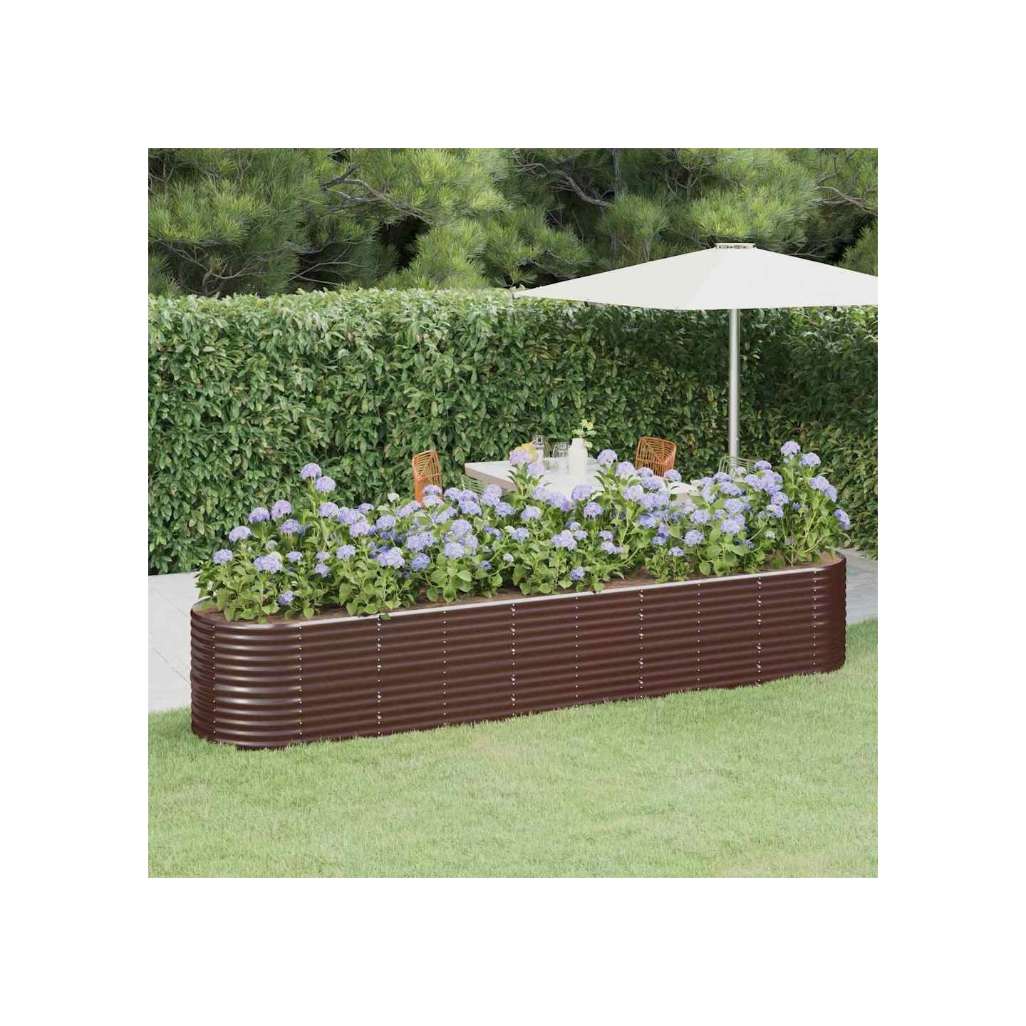 Lit surélevé de jardin Acier galvanisé marron