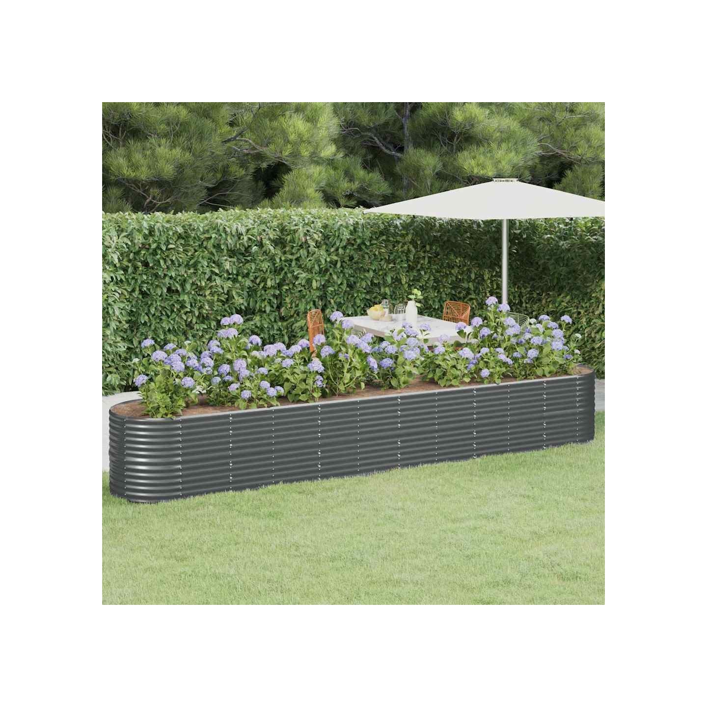 Lit surélevé de jardin Acier galvanisé Anthracite