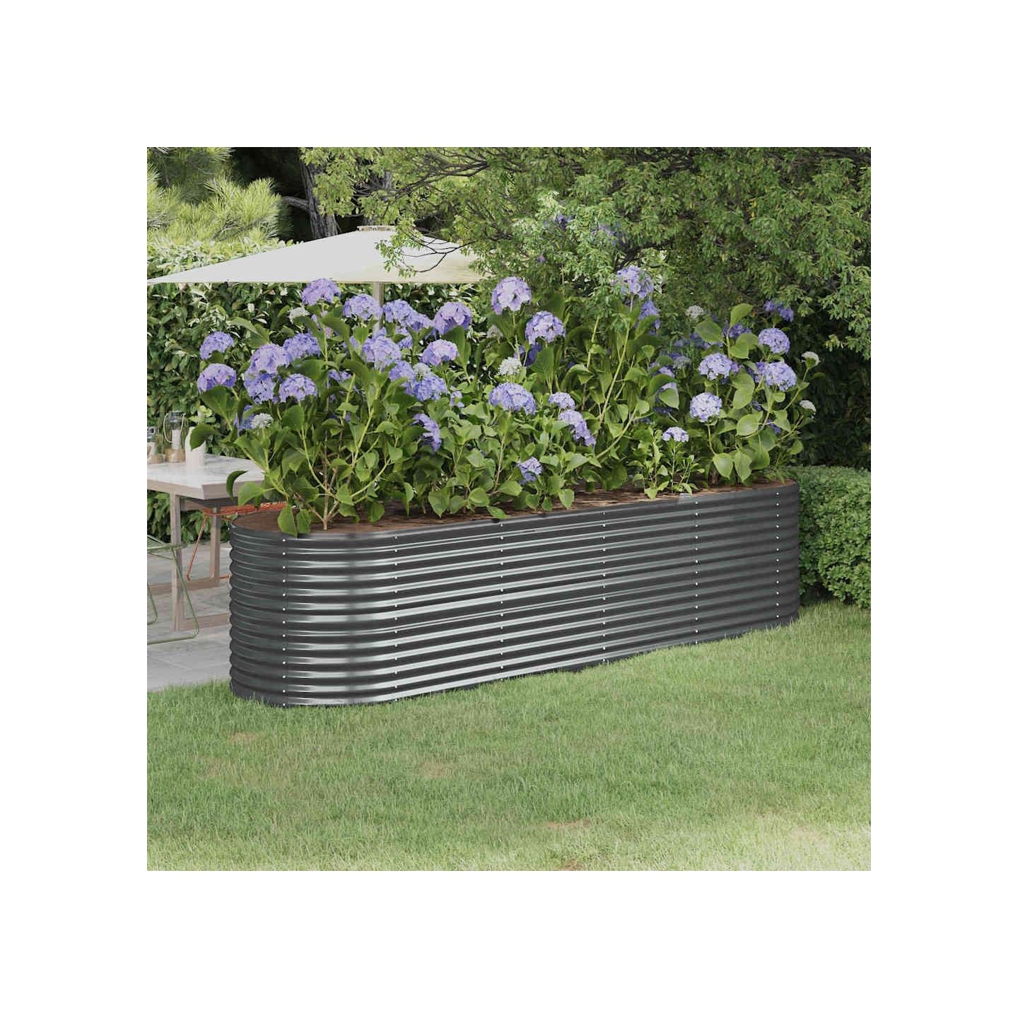 Lit surélevé de jardin Acier galvanisé Anthracite