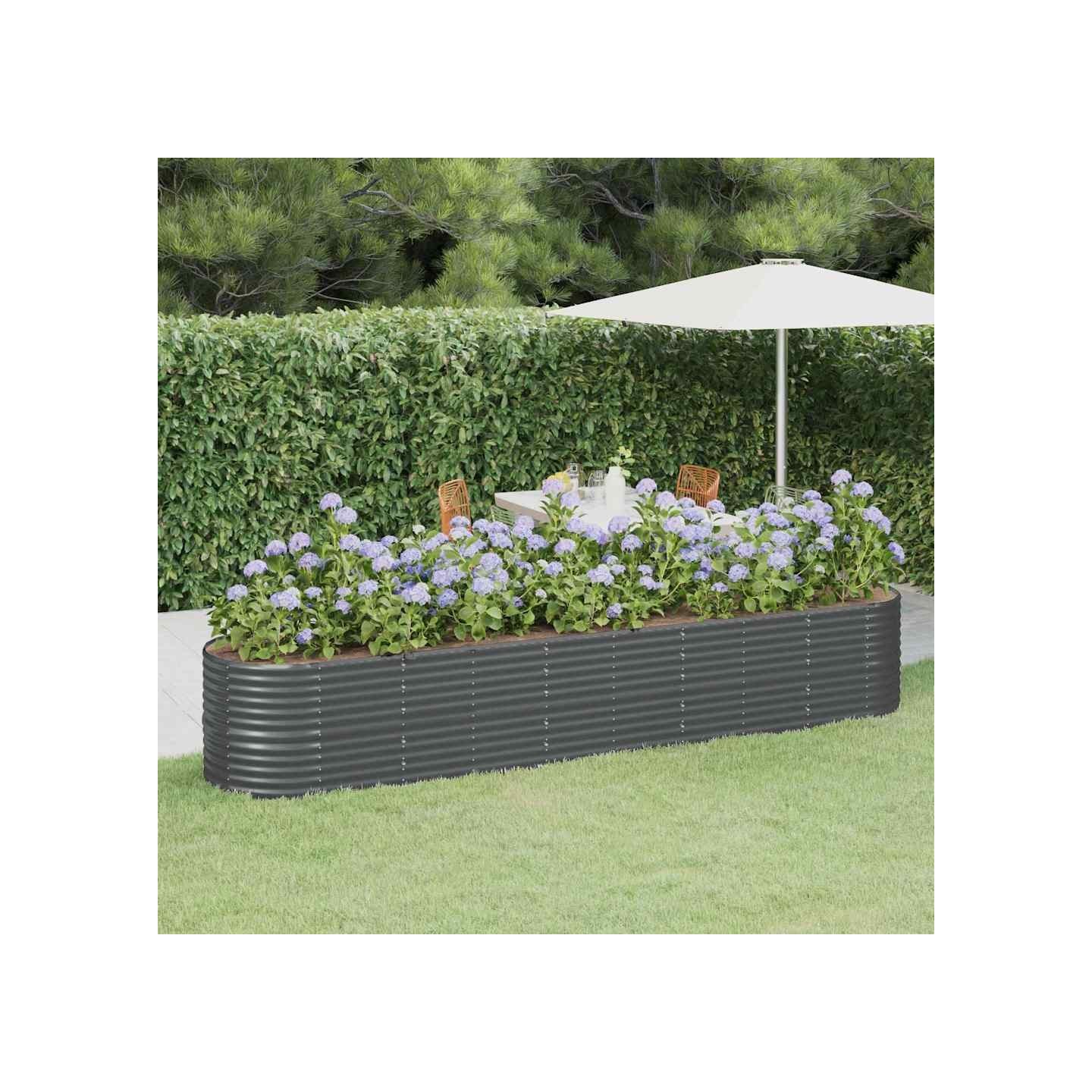 Lit surélevé de jardin Acier galvanisé Anthracite