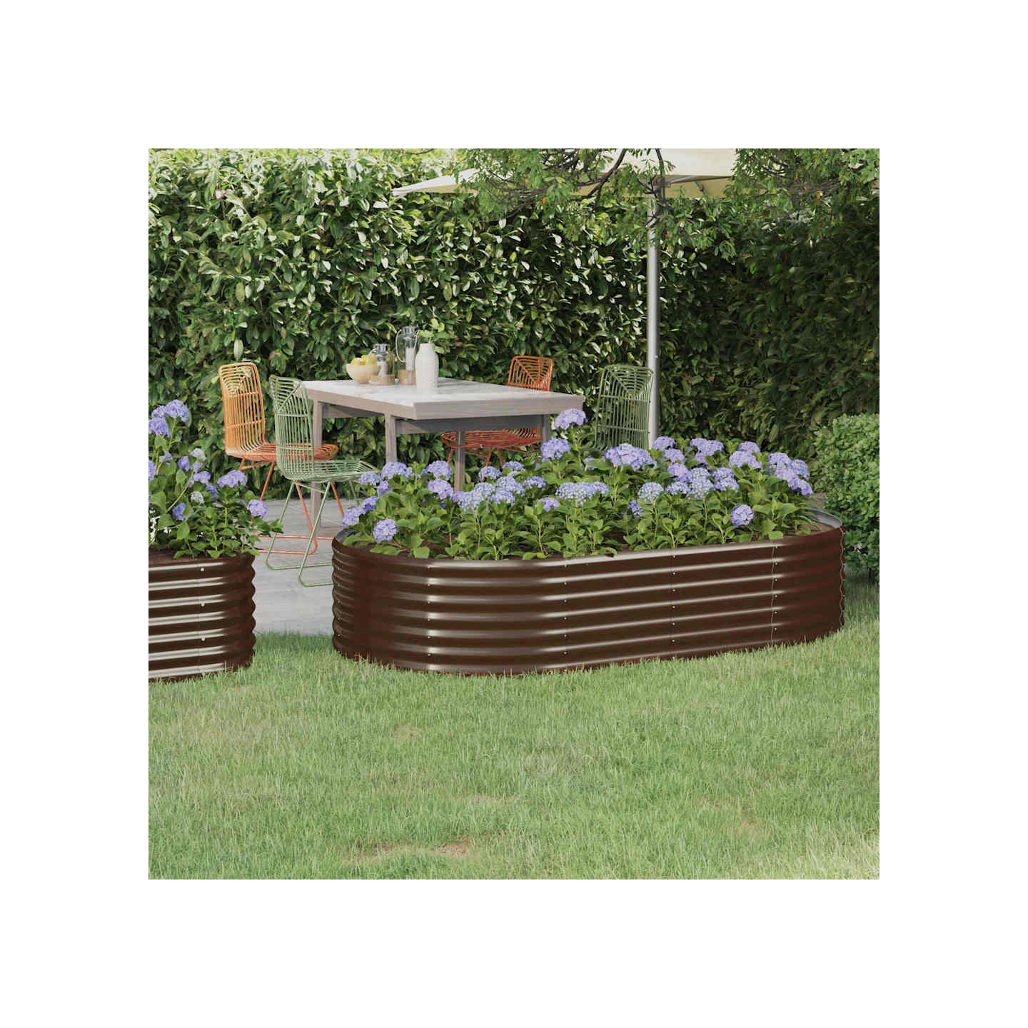 Lit surélevé de jardin Acier galvanisé marron