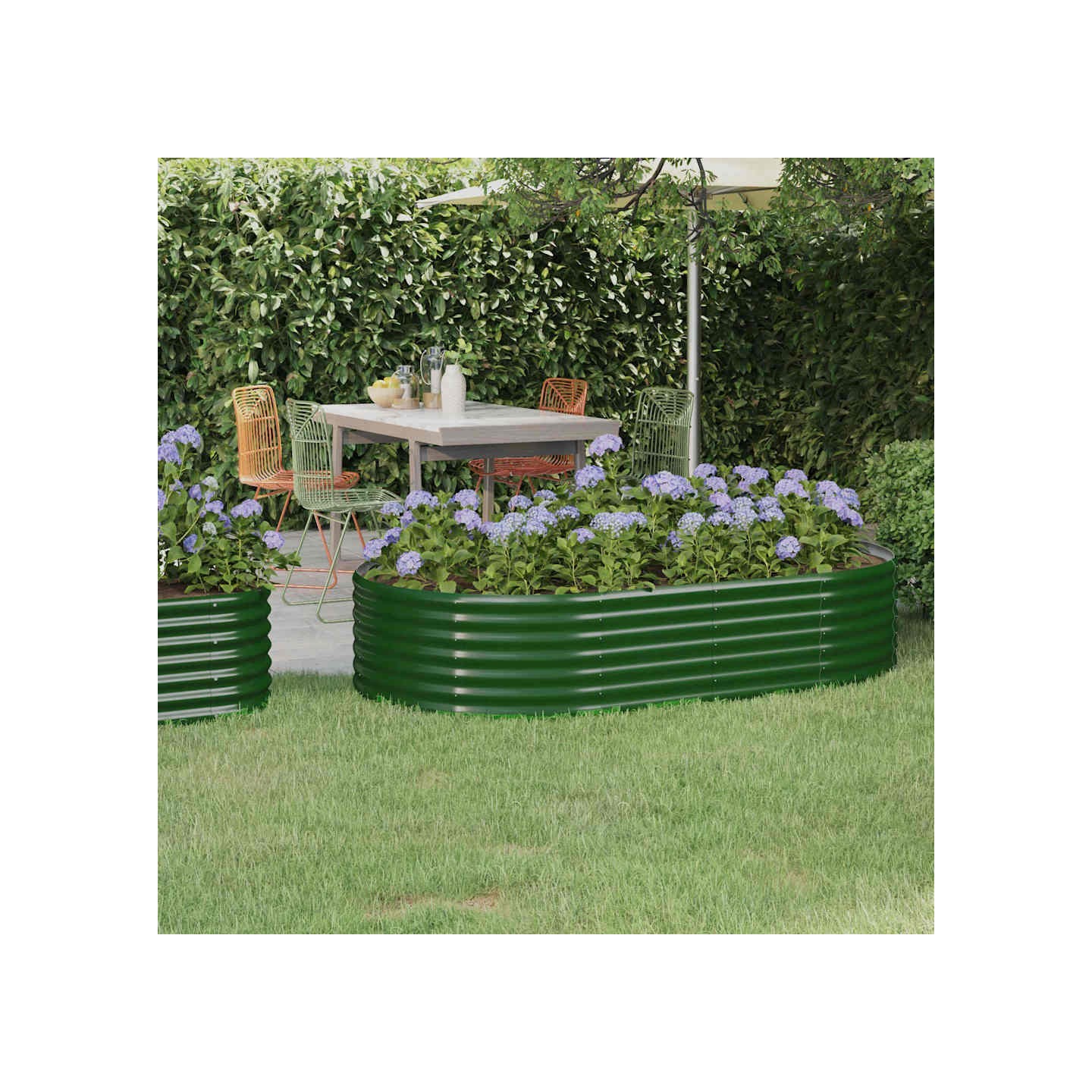 Lit surélevé de jardin Acier galvanisé 175x100x36cm Vert