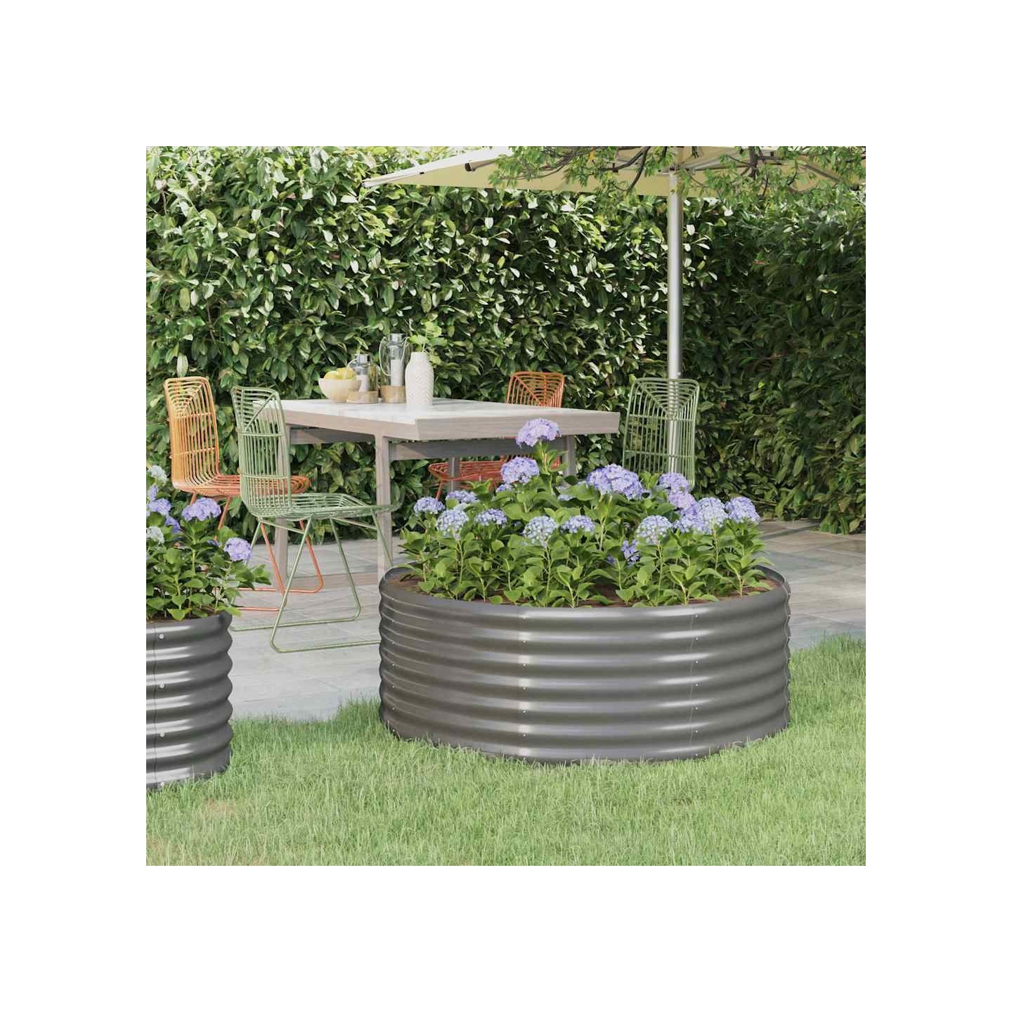 Lit surélevé de jardin Acier galvanisé 100x100x36cm gris