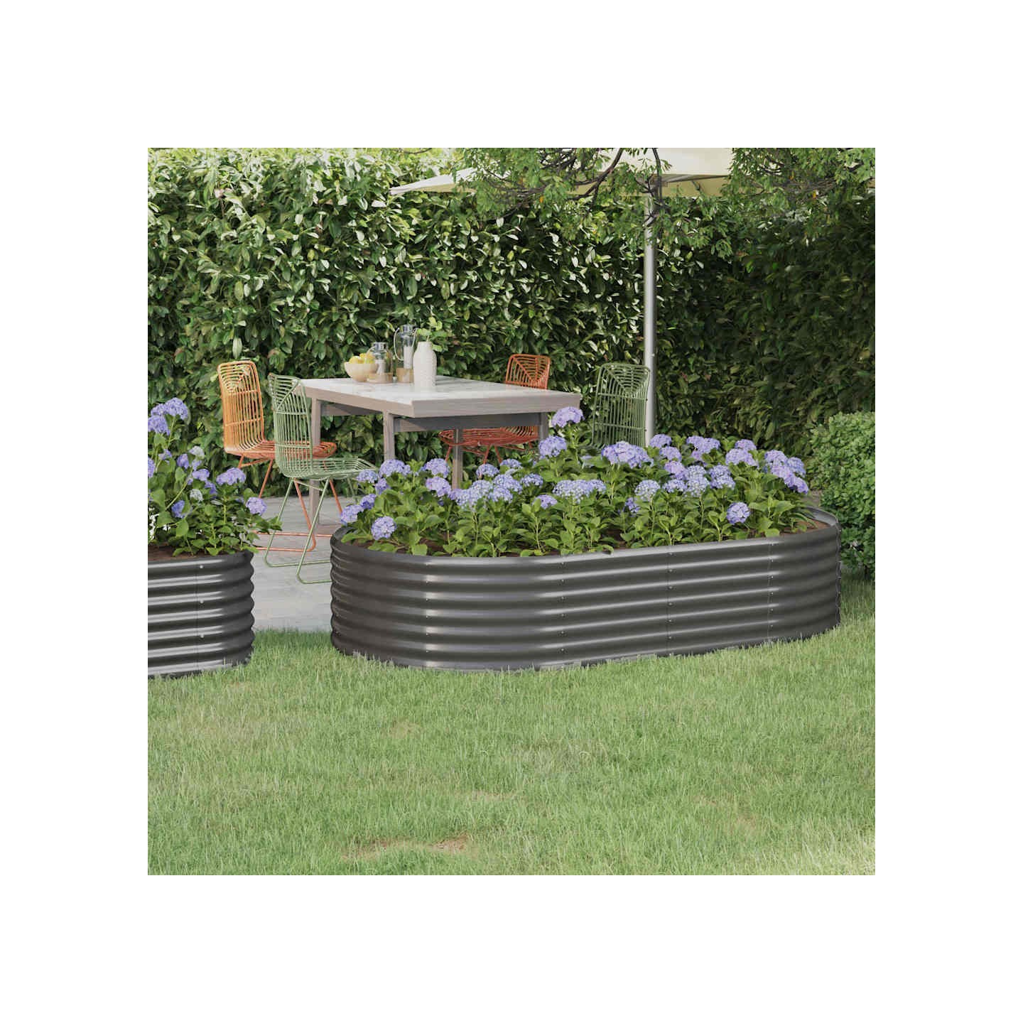 Lit surélevé de jardin Acier galvanisé 175x100x36cm gris