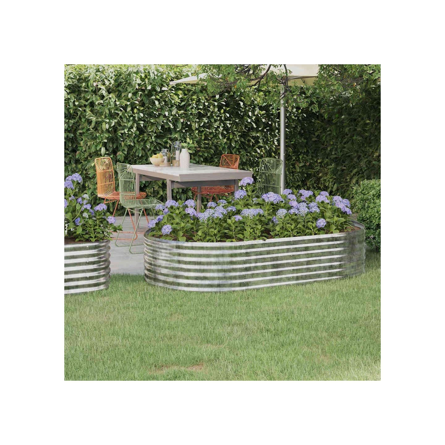 Lit surélevé de jardin Acier galvanisé Argenté