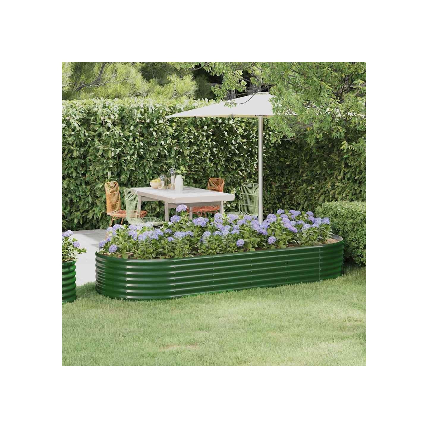 Lit surélevé de jardin Acier galvanisé 249x100x36cm Vert