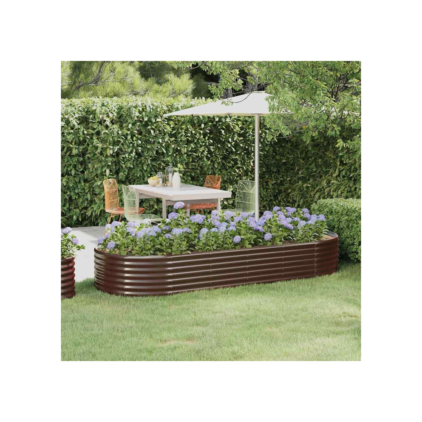 Lit surélevé de jardin Acier galvanisé marron