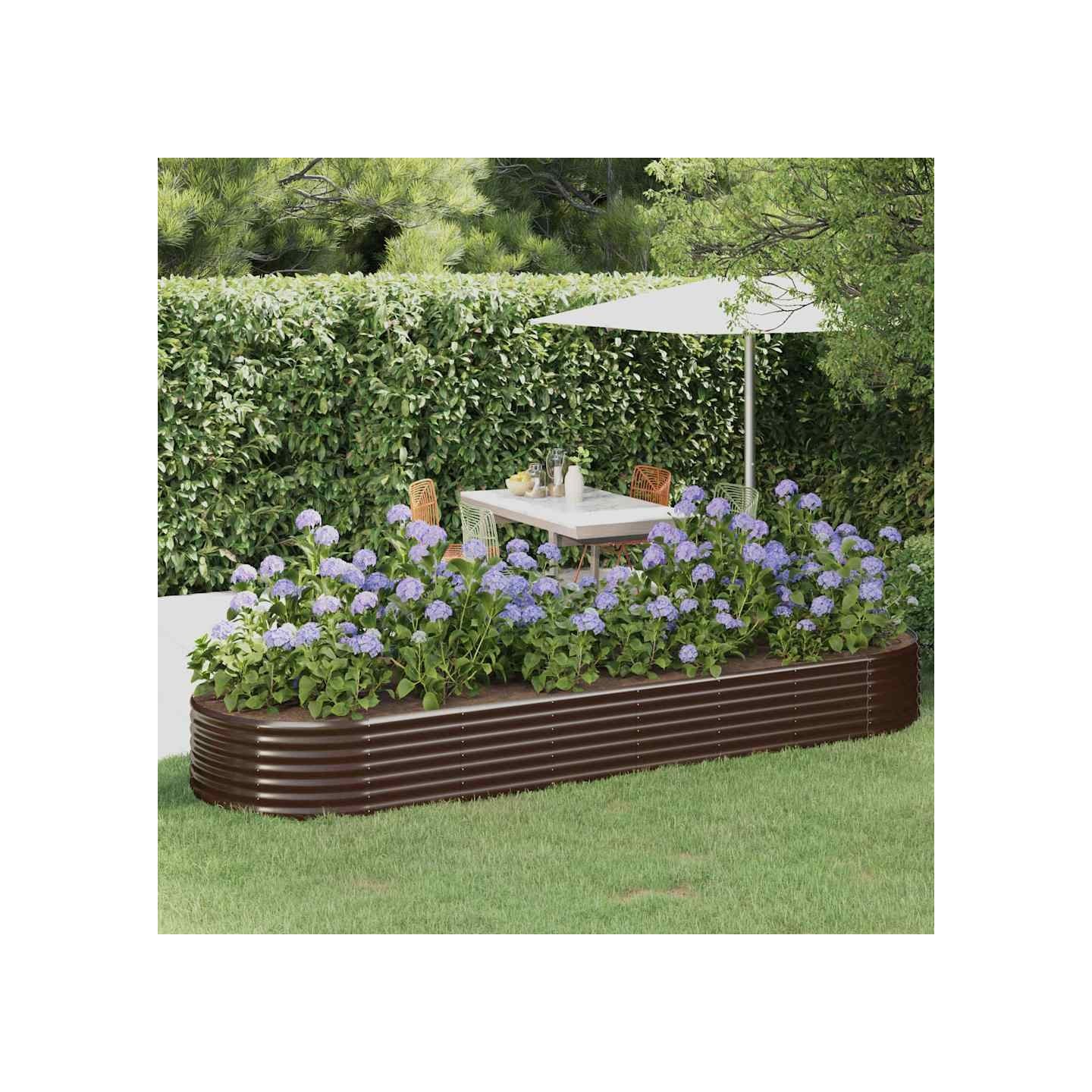 Lit surélevé de jardin Acier galvanisé marron