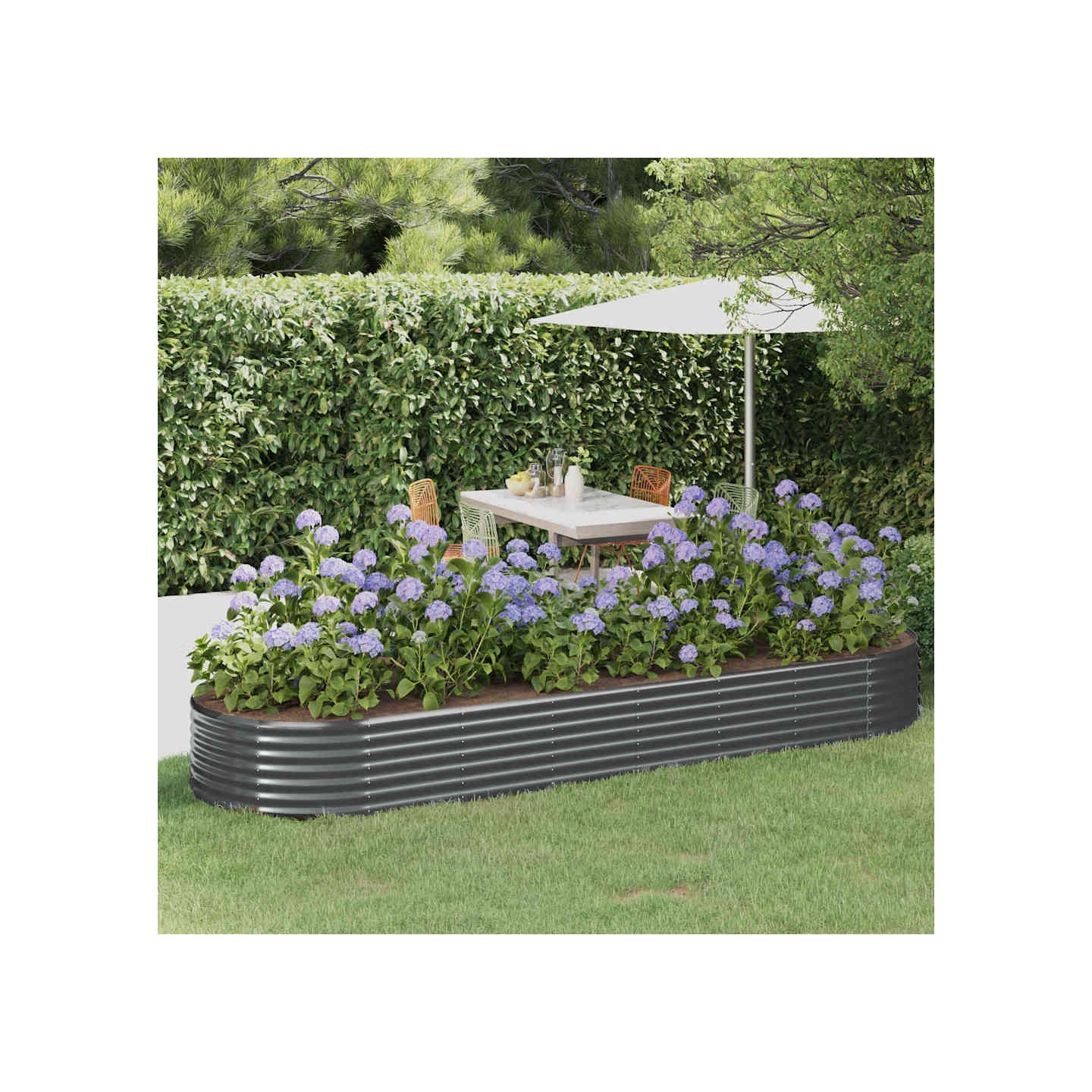 Lit surélevé de jardin Acier galvanisé Anthracite