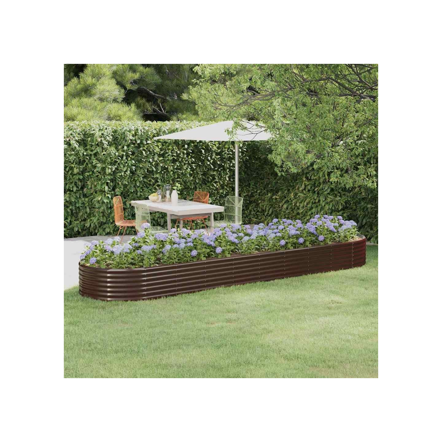 Lit surélevé de jardin Acier galvanisé marron