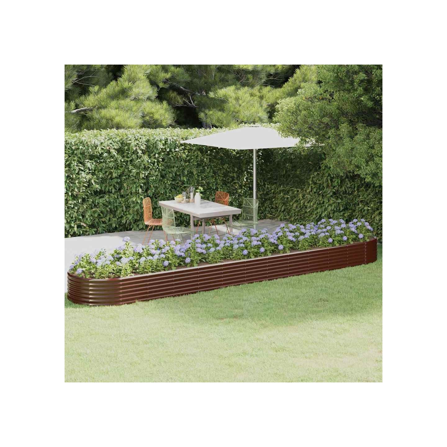 Lit surélevé de jardin Acier galvanisé marron