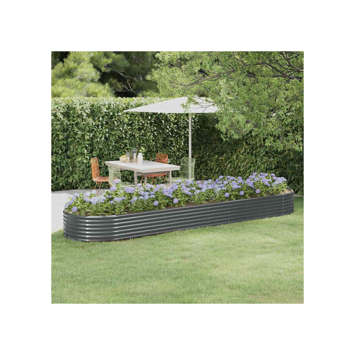 Lit surélevé de jardin Acier galvanisé Anthracite