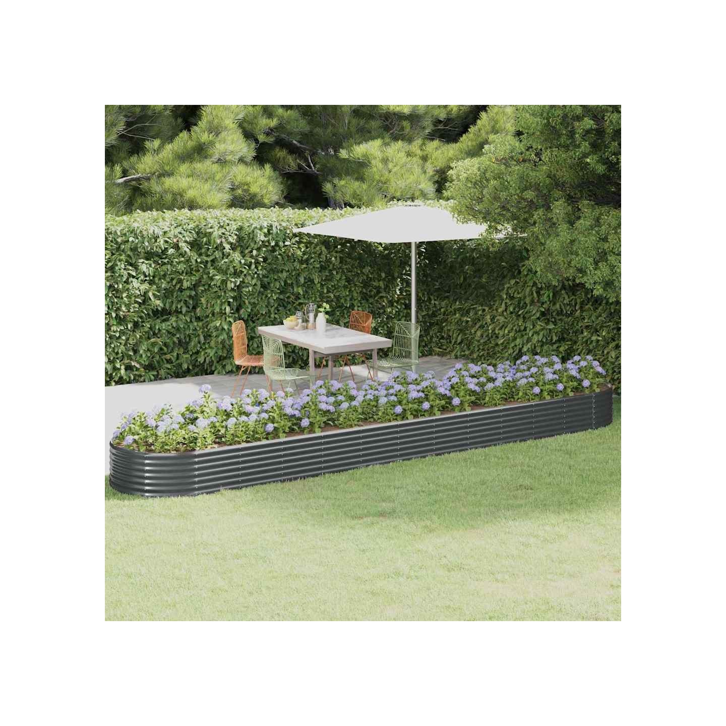 Lit surélevé de jardin Acier galvanisé Anthracite