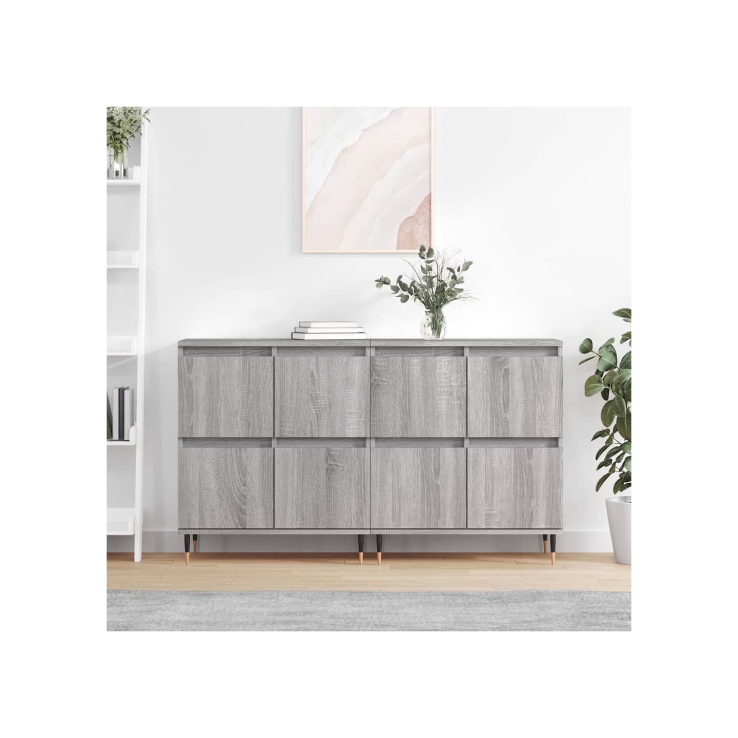 Buffets 2 pcs sonoma gris bois d'ingénierie