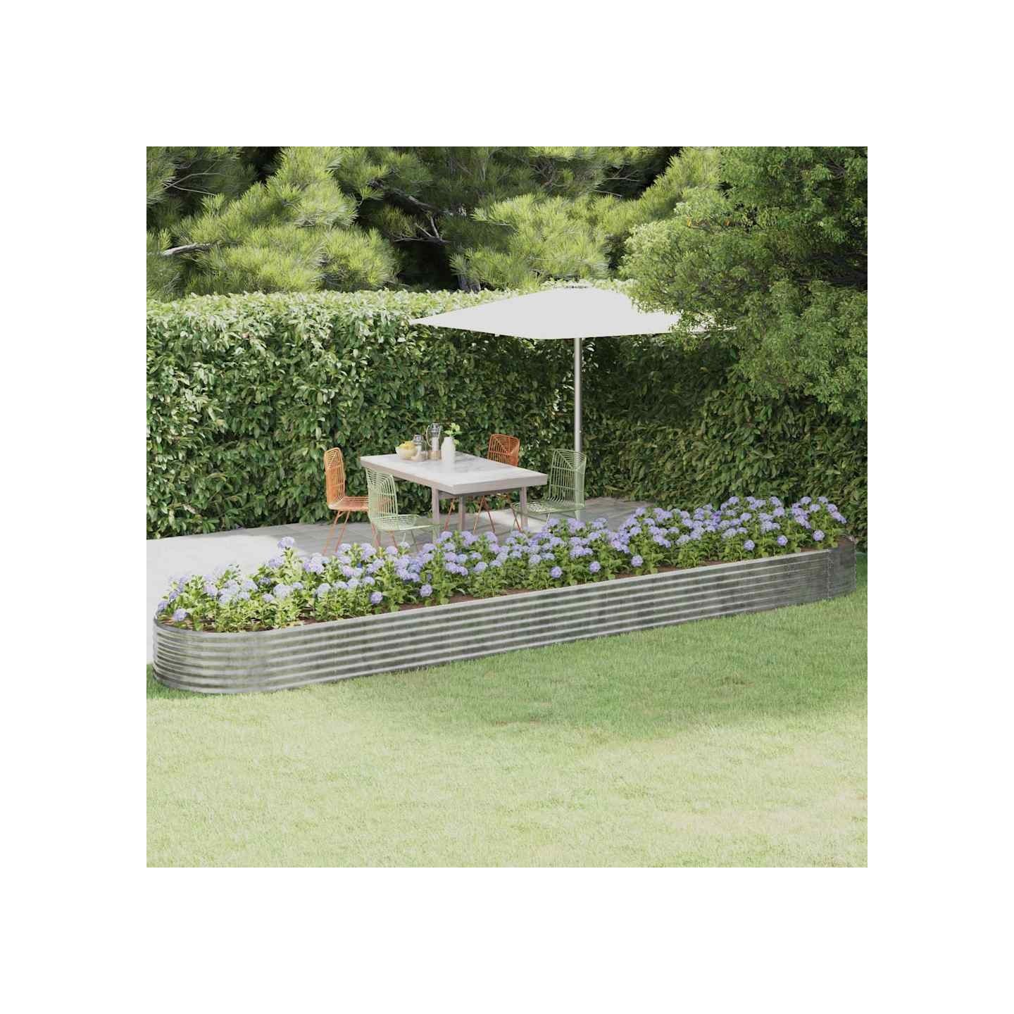 Lit surélevé de jardin Acier galvanisé Argenté