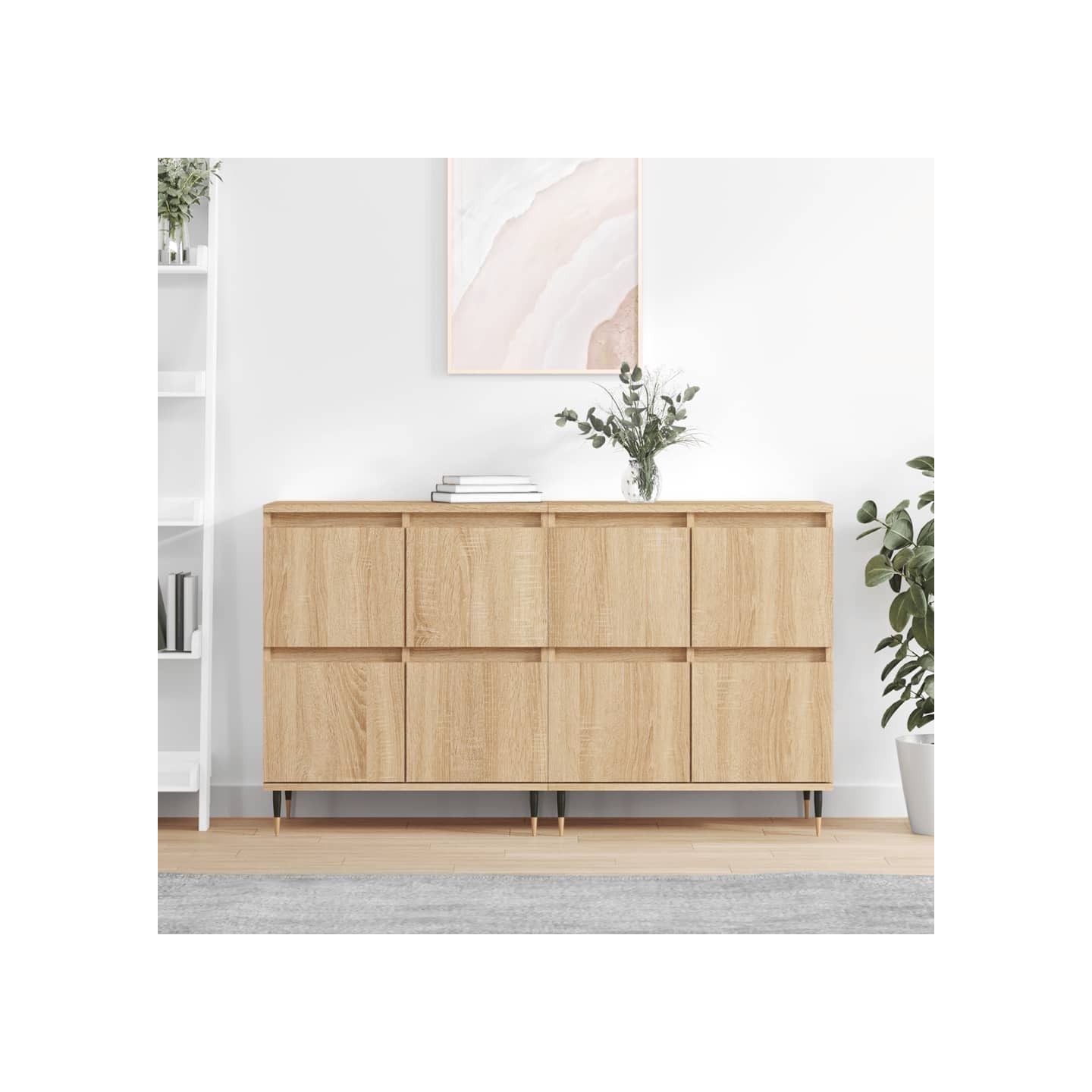 Buffets 2 pcs chêne sonoma bois d'ingénierie