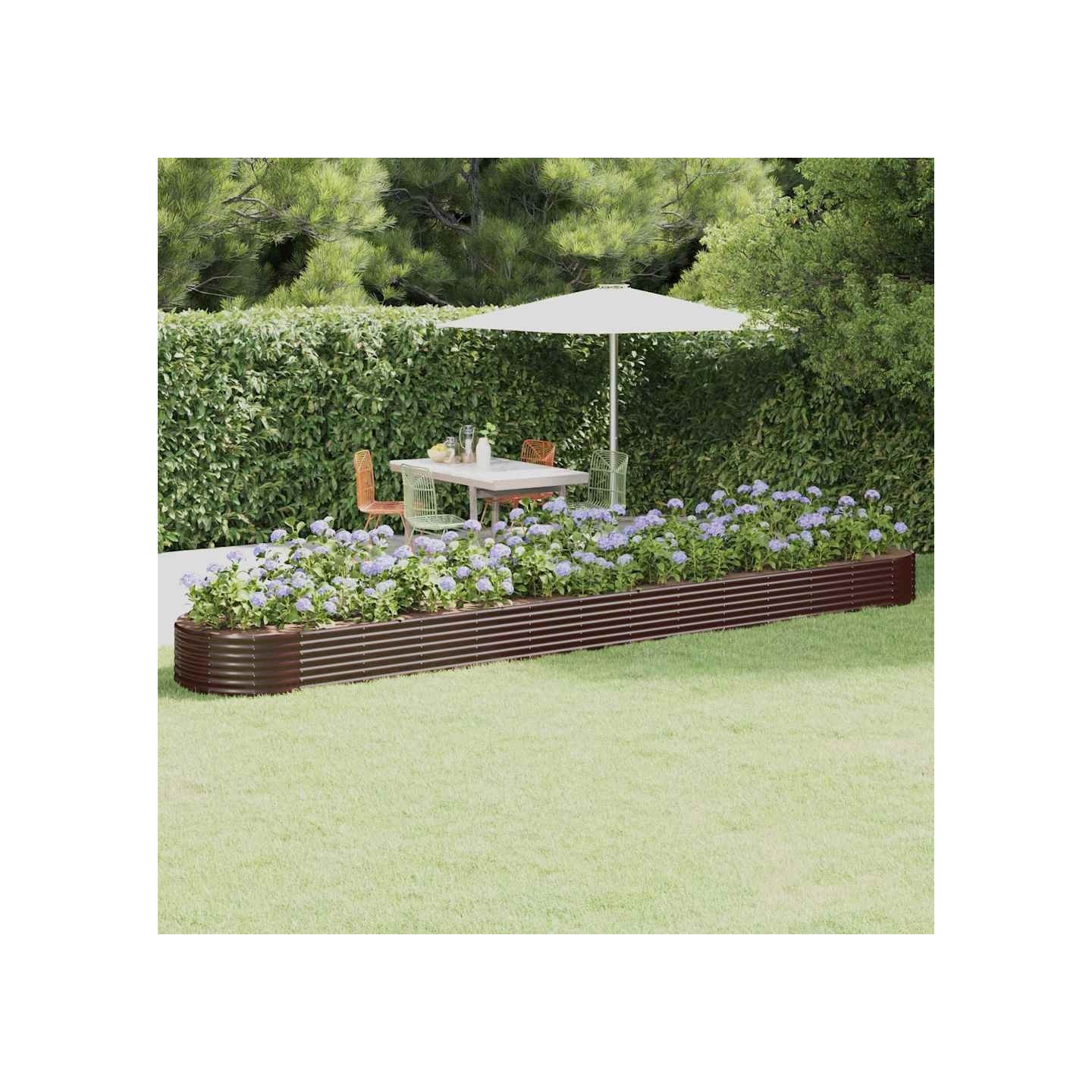 Lit surélevé de jardin Acier galvanisé marron