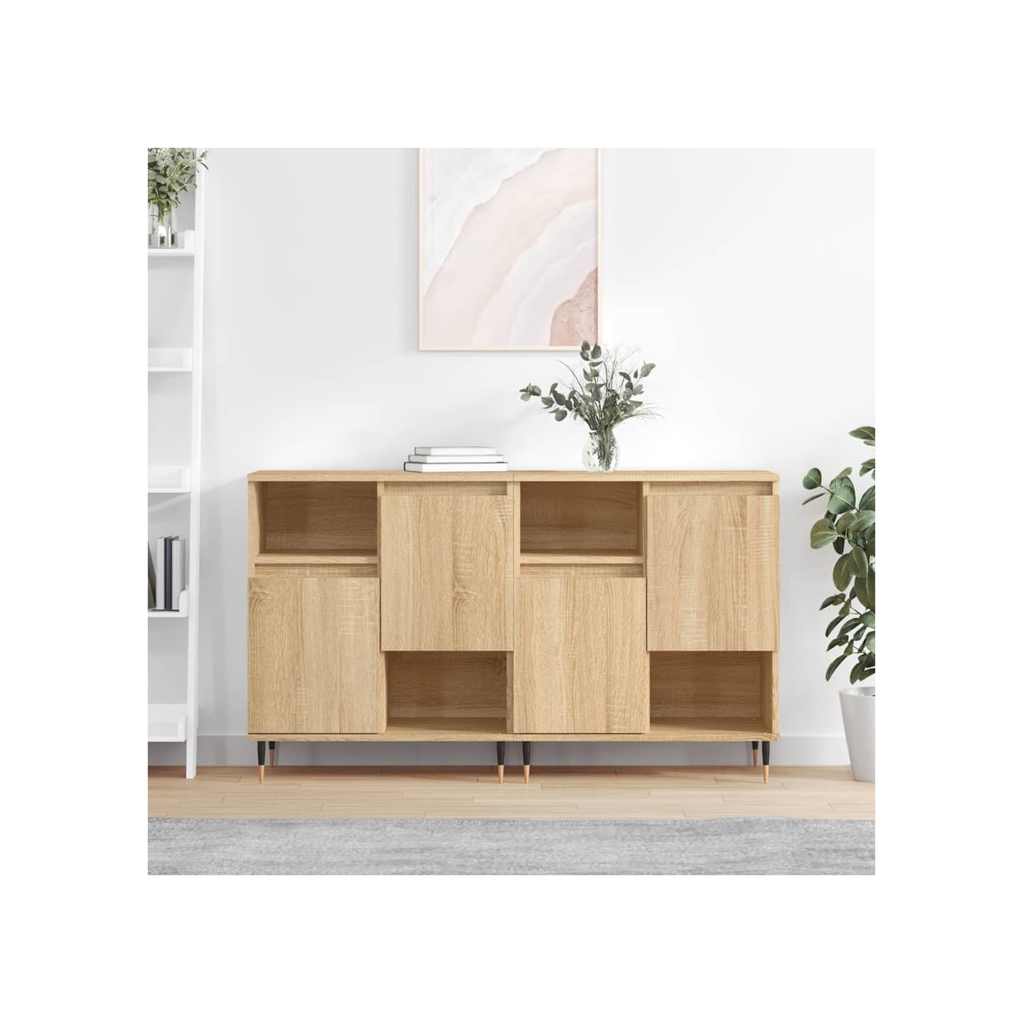 Buffets 2 pcs chêne sonoma bois d'ingénierie